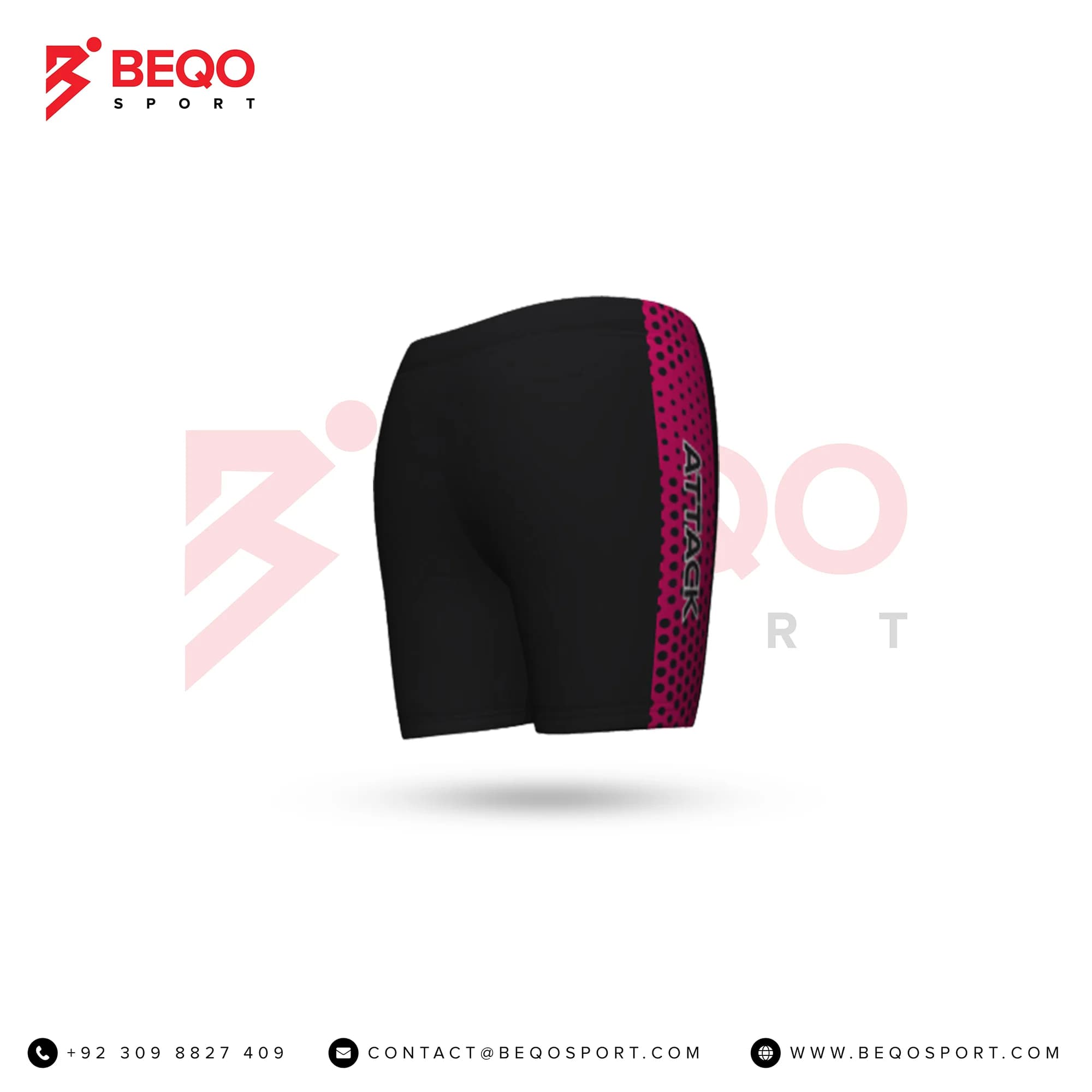 Black And Pink Volleyball Shorts view 2
