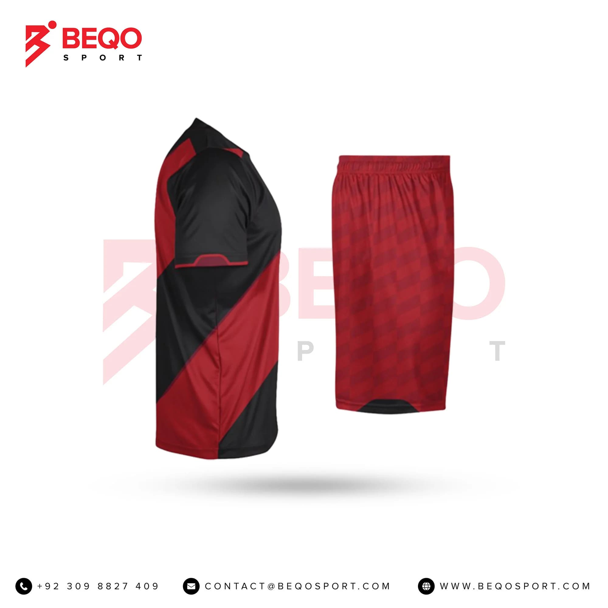 Black and Red Soccer Uniforms view 4