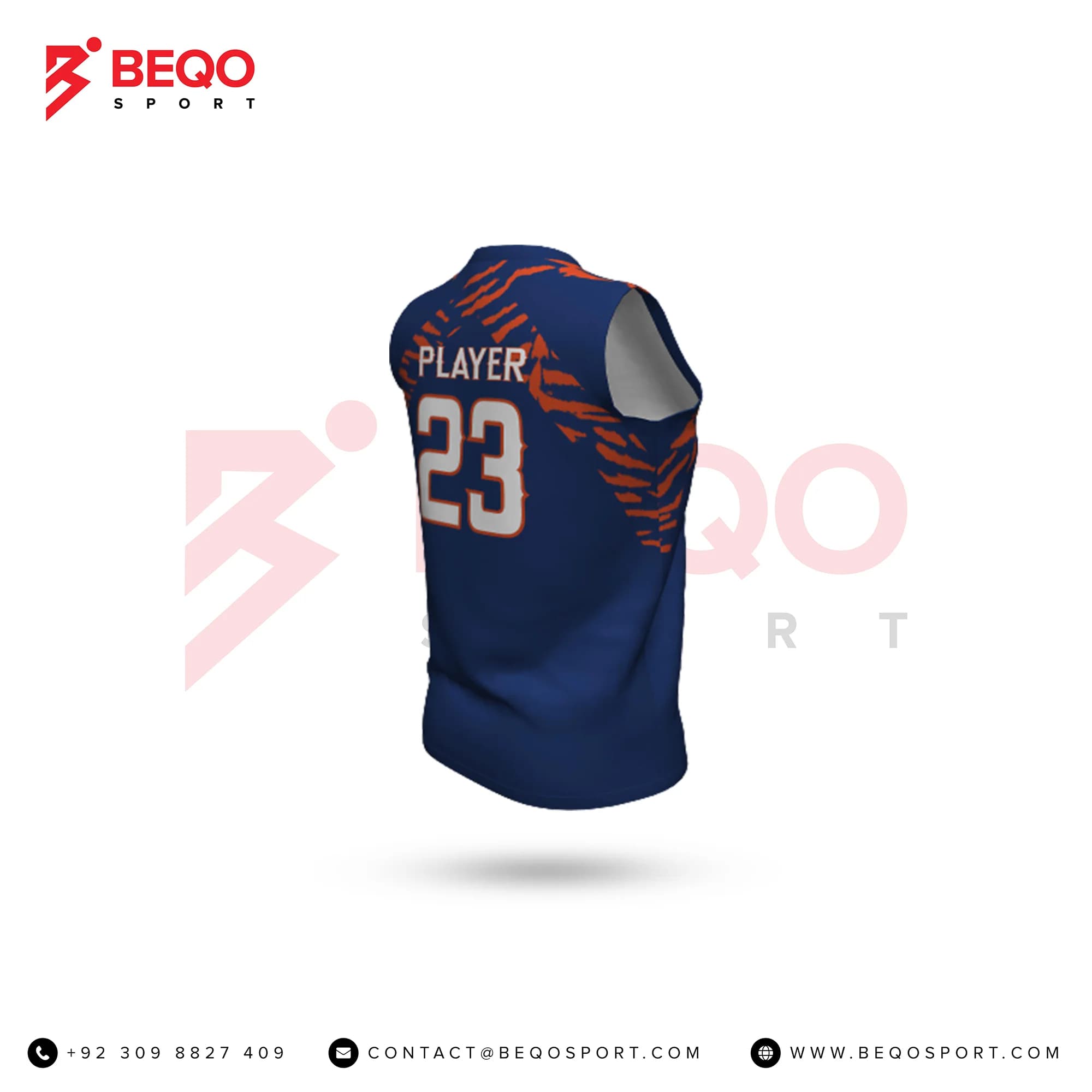 Blue And Orange Softball Jersey view 2
