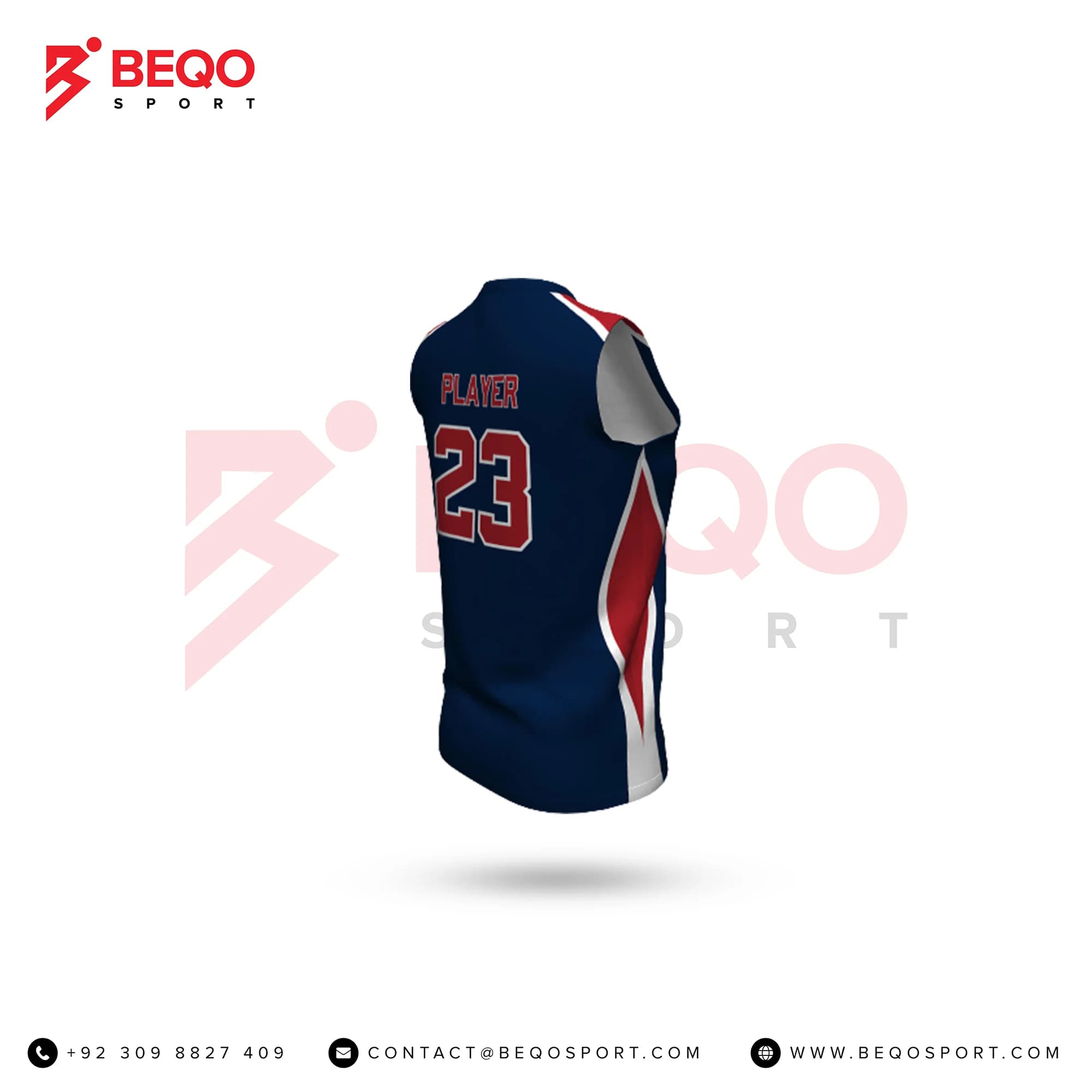 Blue And Red Softball Jersey view 2