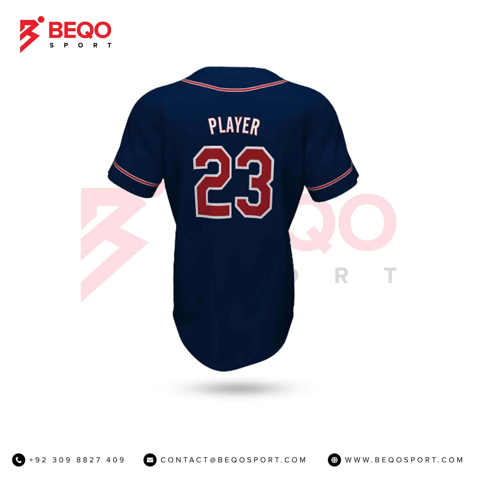 Blue Baseball Two Button Jersey view 2