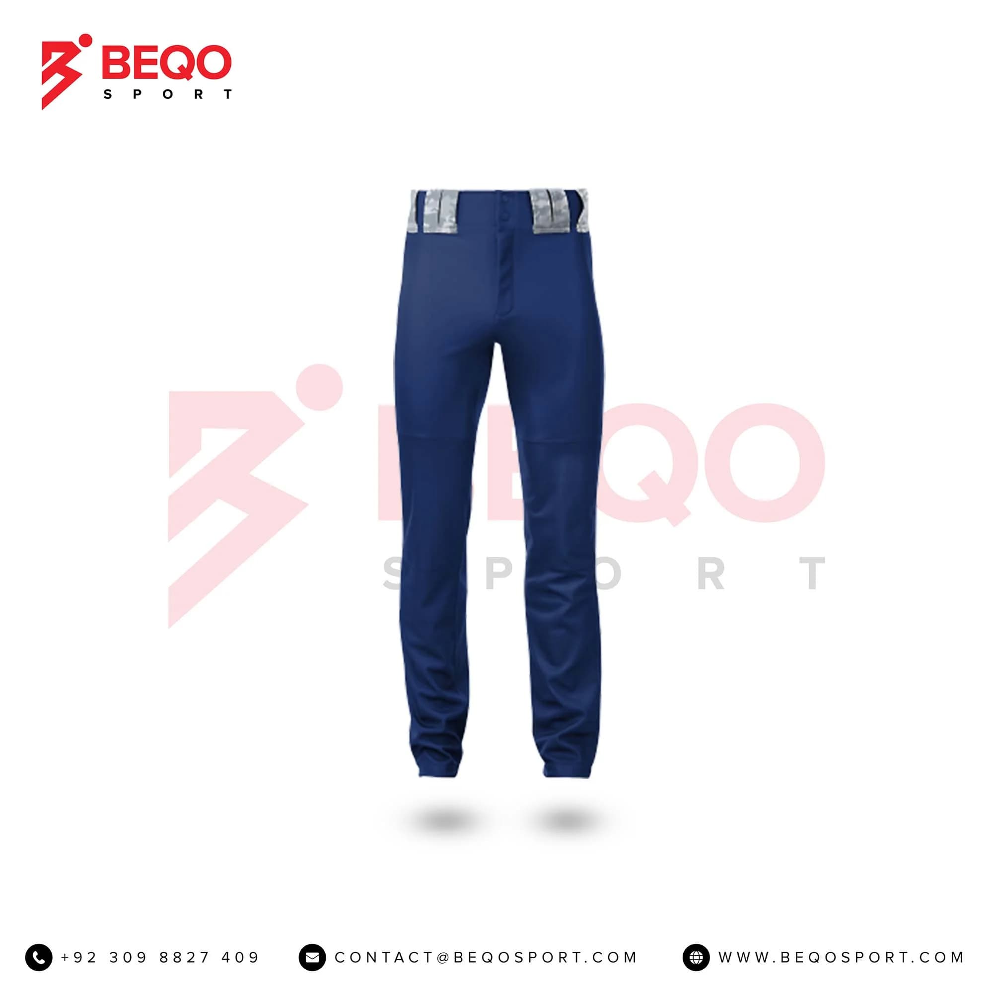 Grey and Blue Baseball Pants view 2