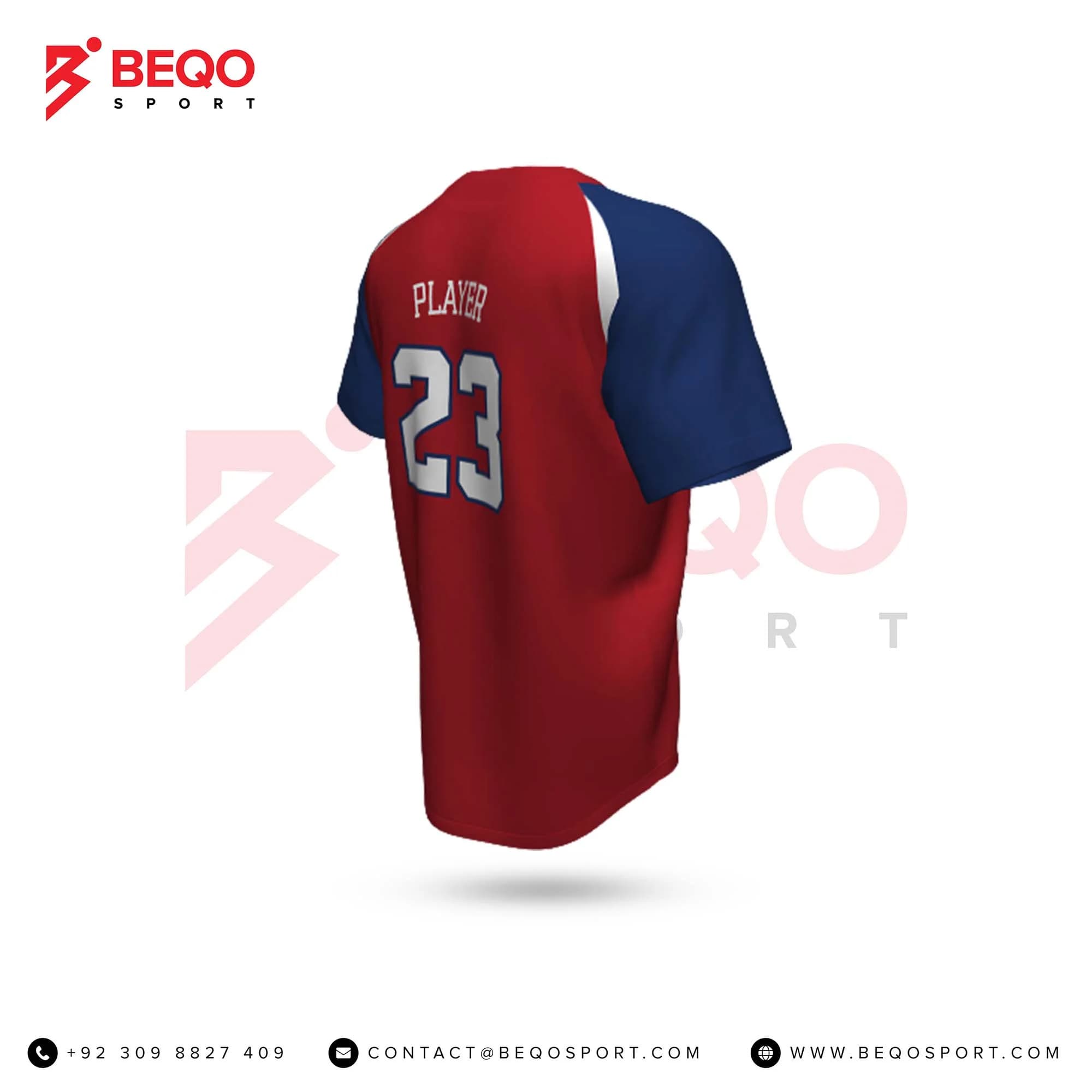 Red Baseball Two Button Jersey view 4
