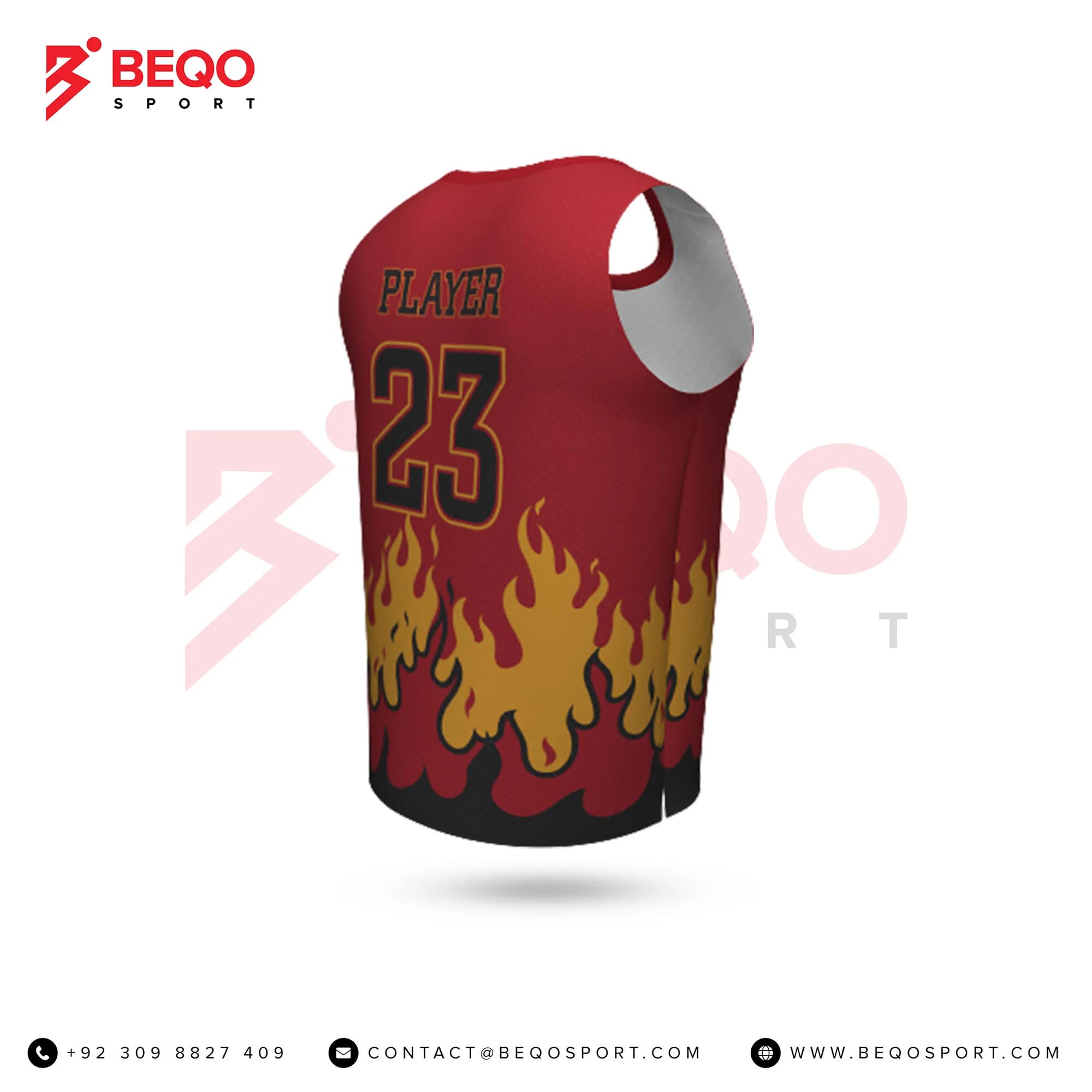 Red Basketball Jersey Crew Neck view 2