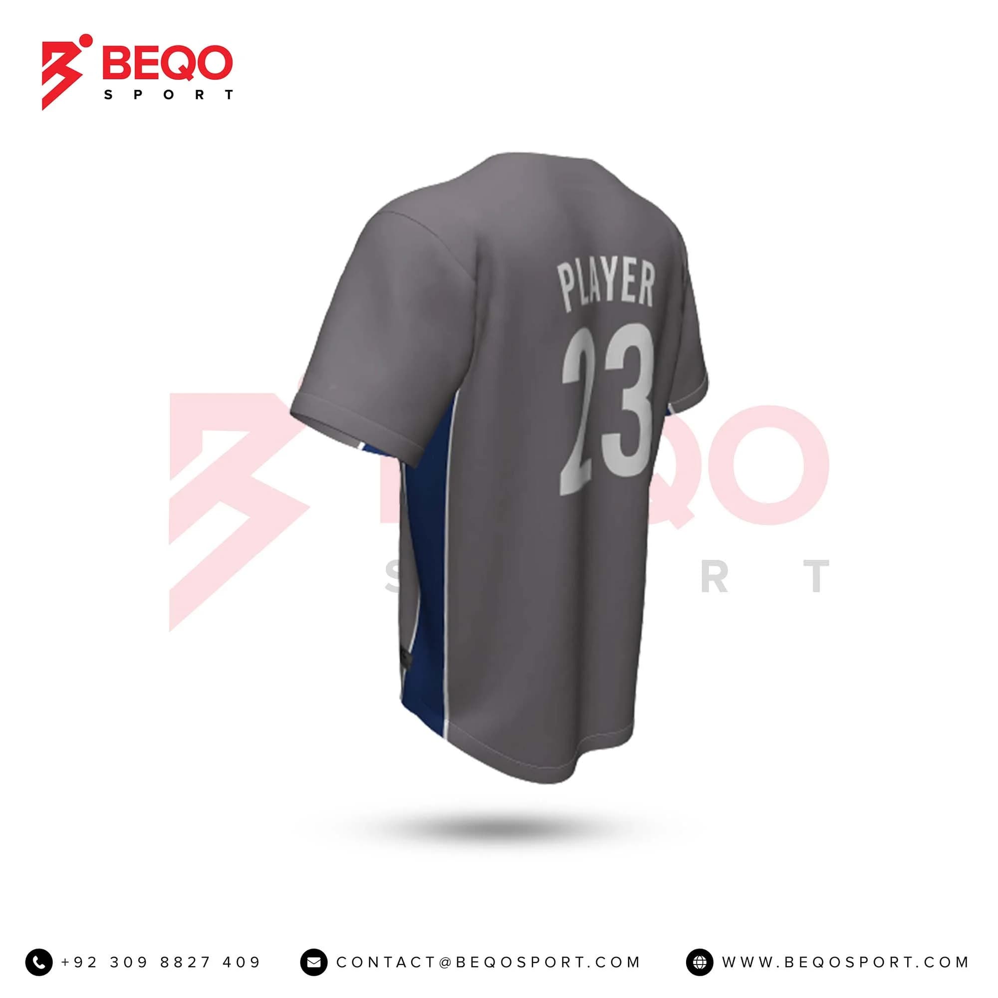 Youth Grey Baseball Jersey view 4