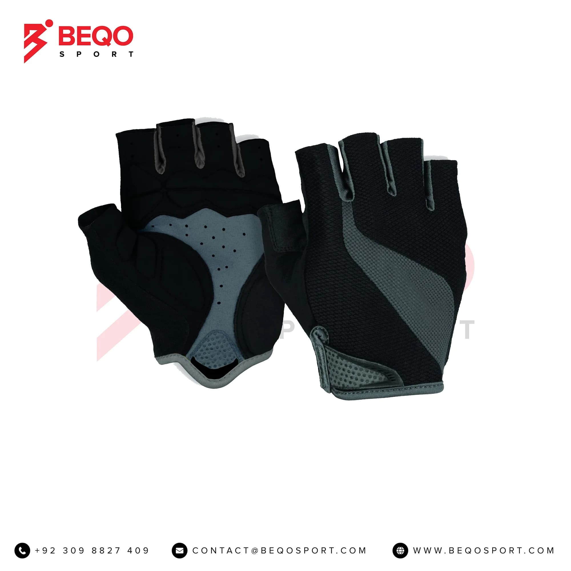 Black And Grey Cycling Gloves