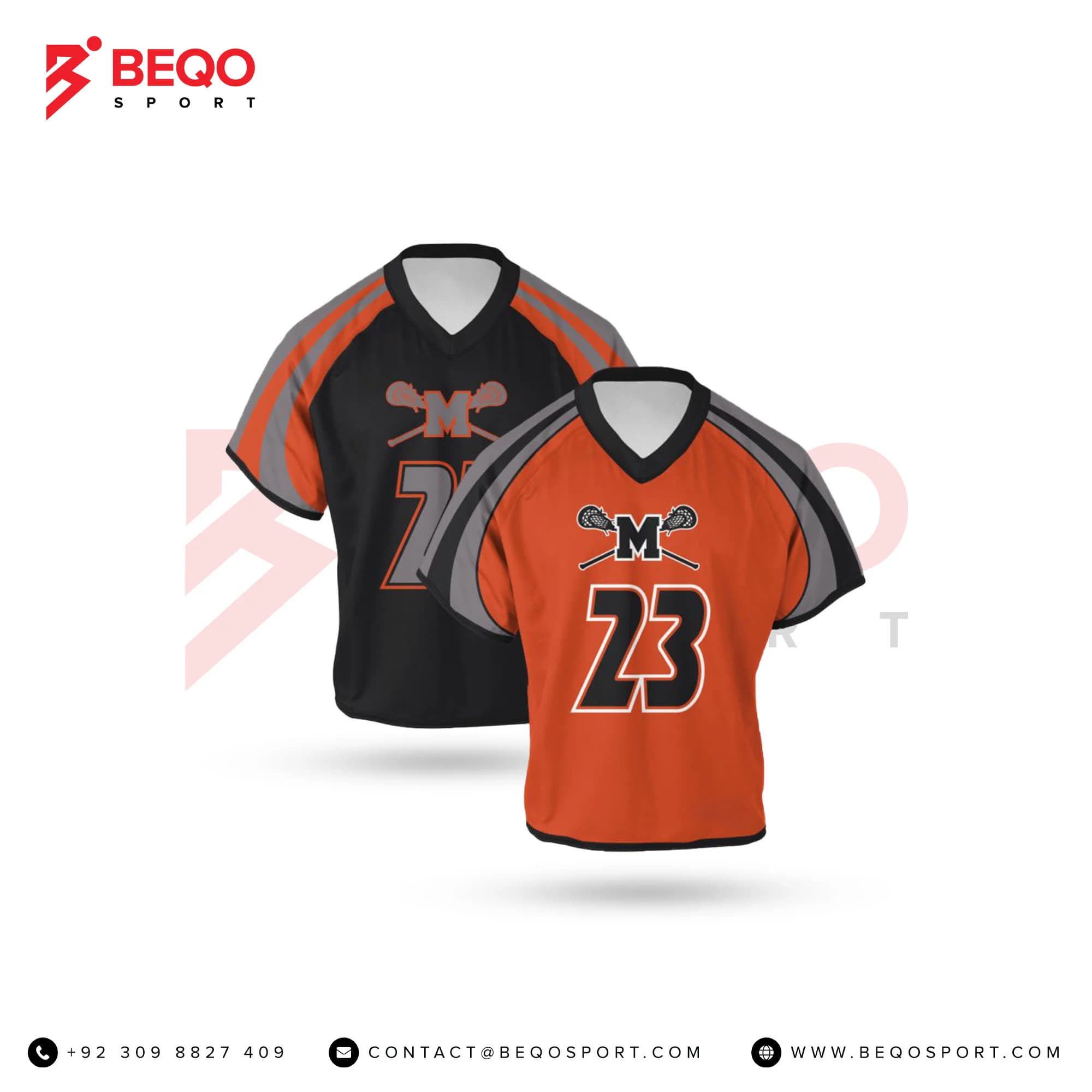 Black And Red Lacrosse V Neck Jerseys