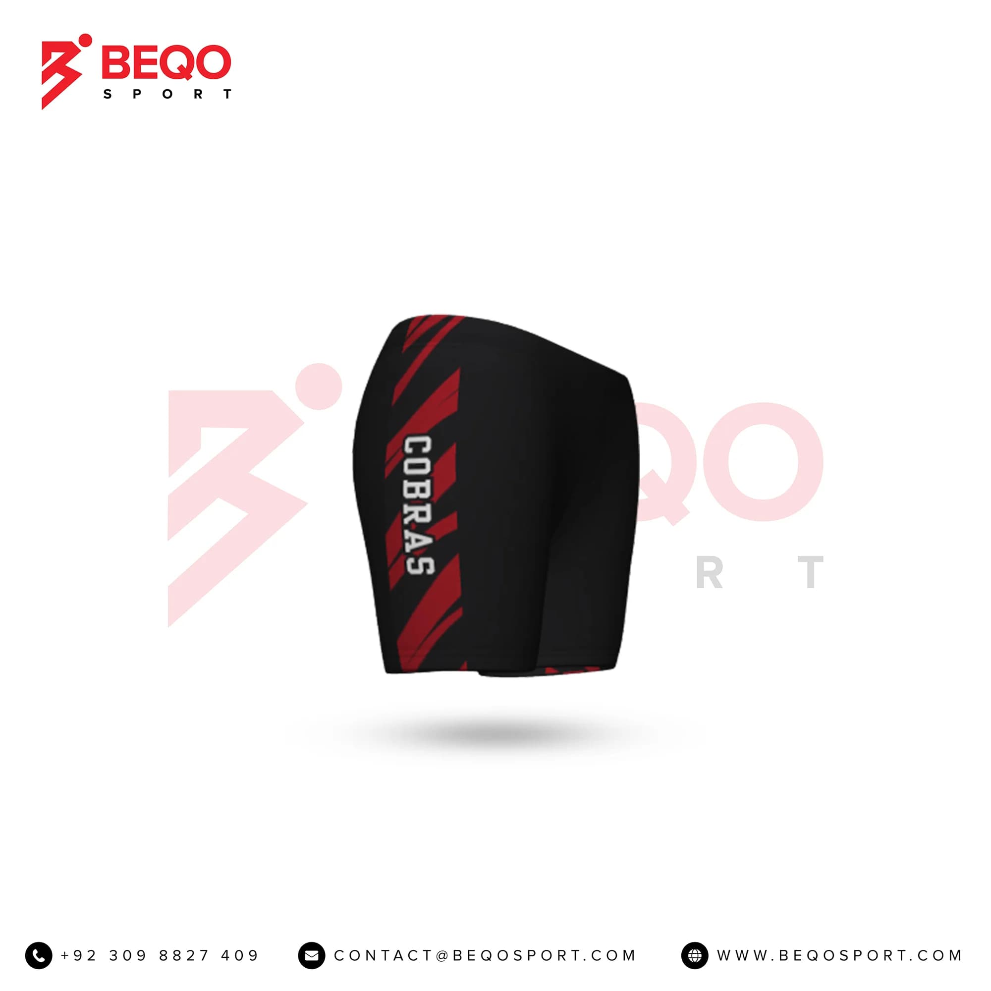 Black And Red Lining Volleyball Shorts