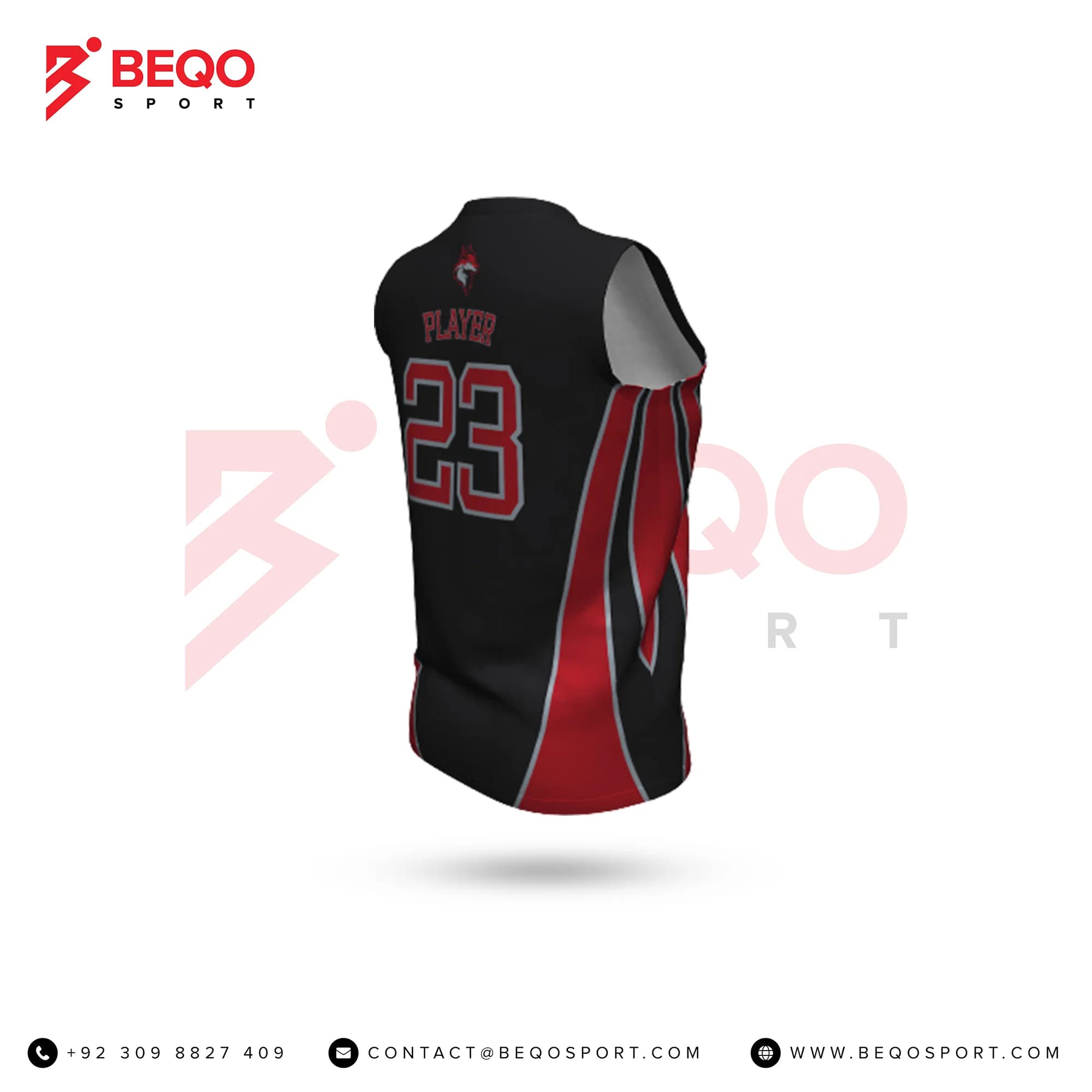 Black And Red Softball Jersey view 3
