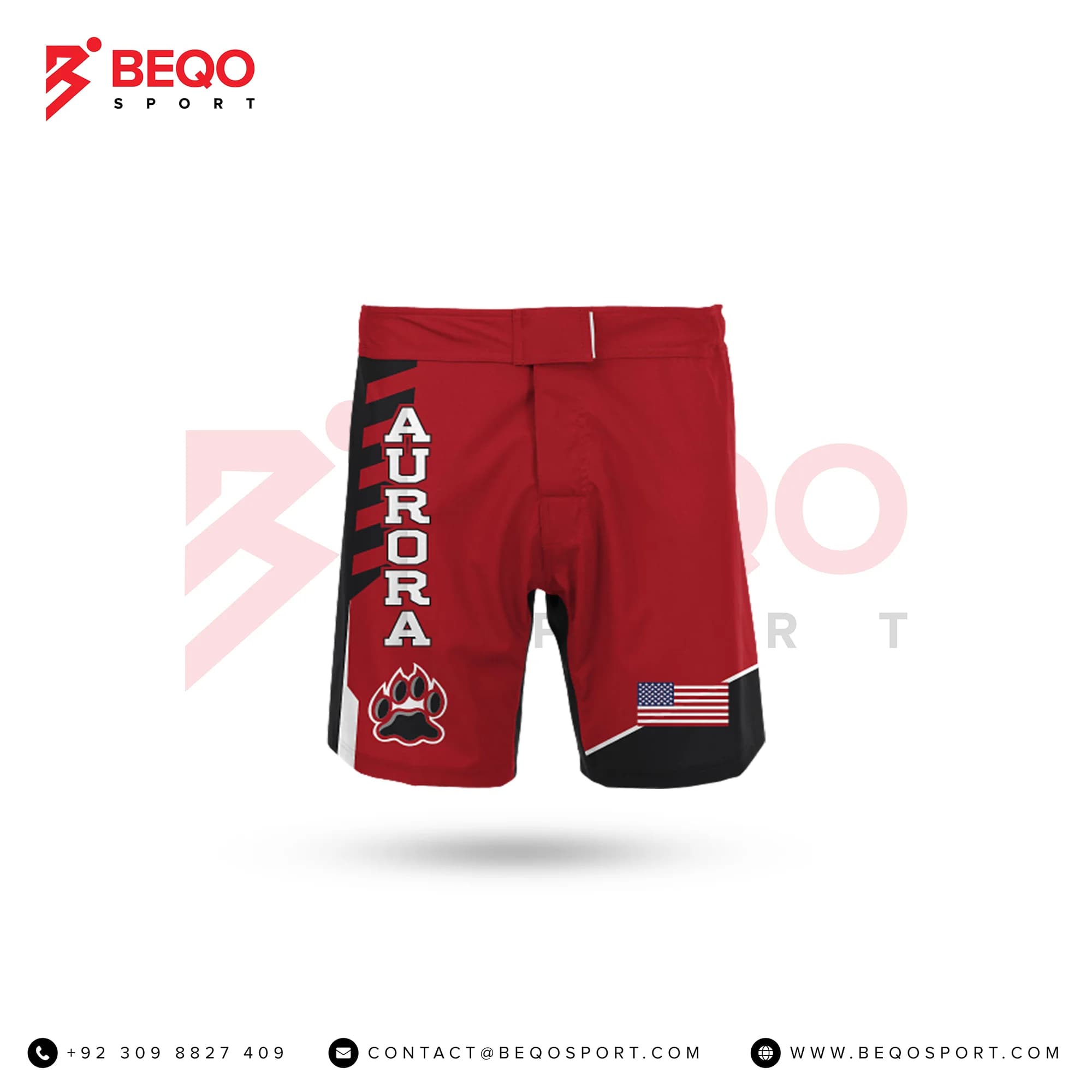 Black And Red Wrestling Fight Shorts