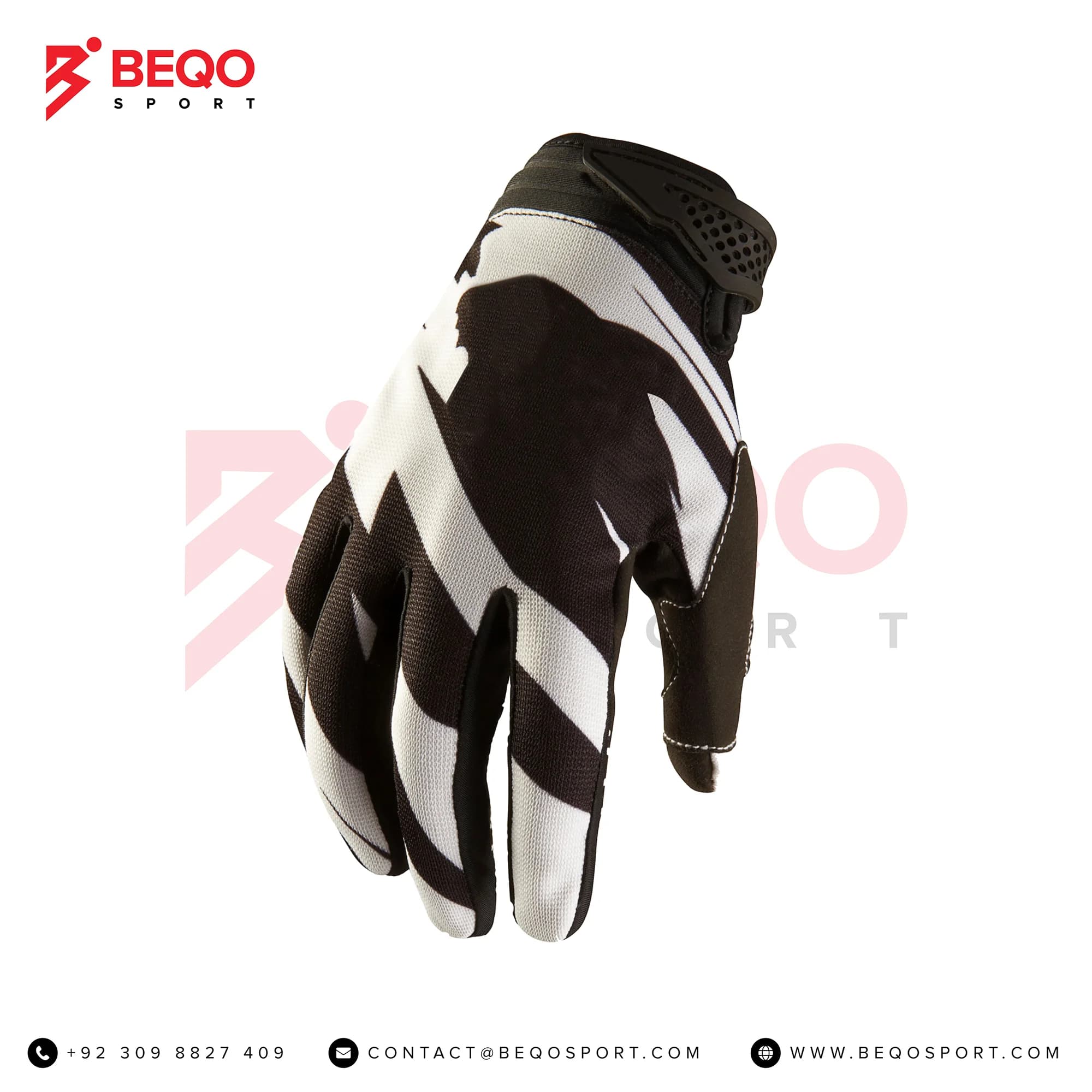 Brown And White Motocross Gloves