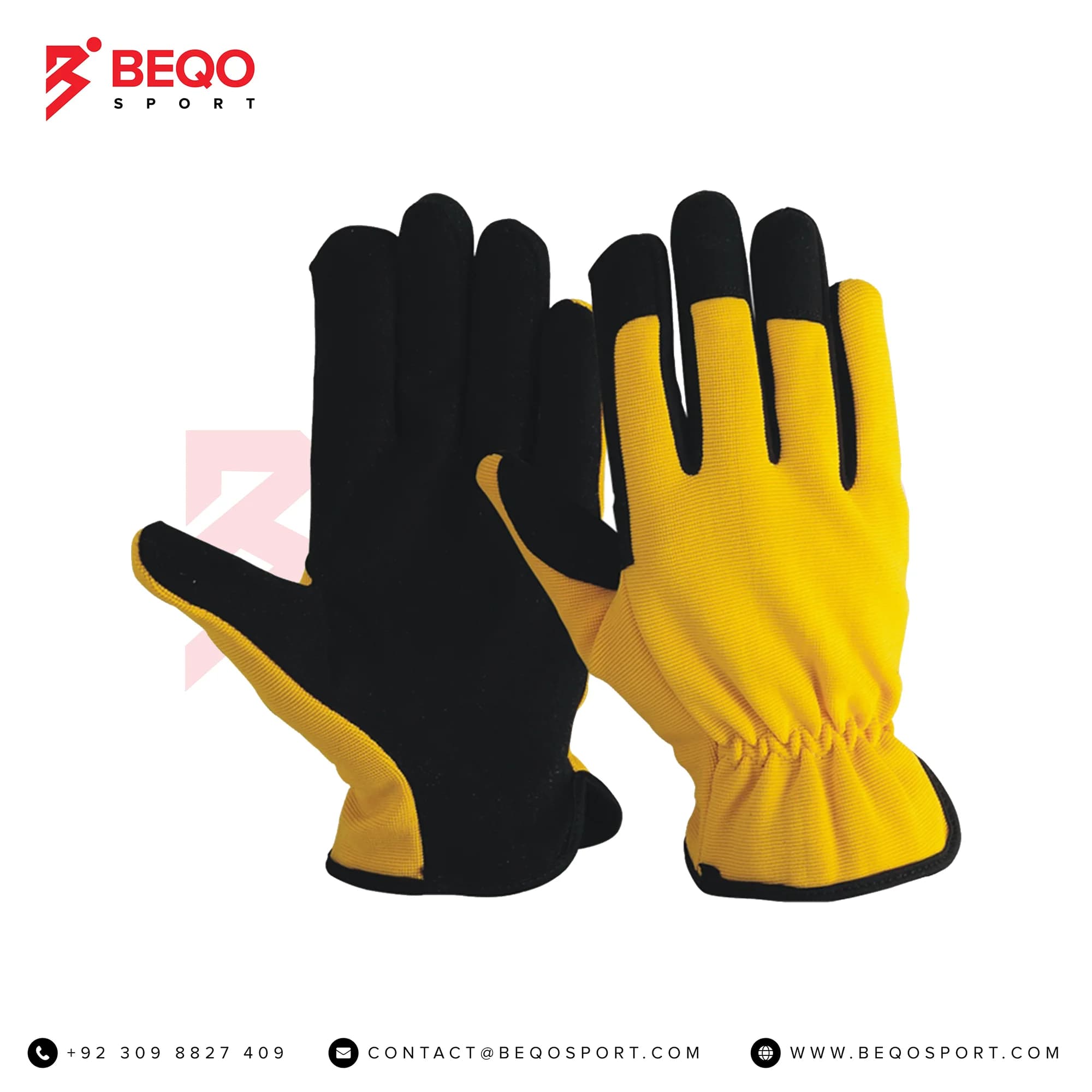 Black And Yellow Working Gloves