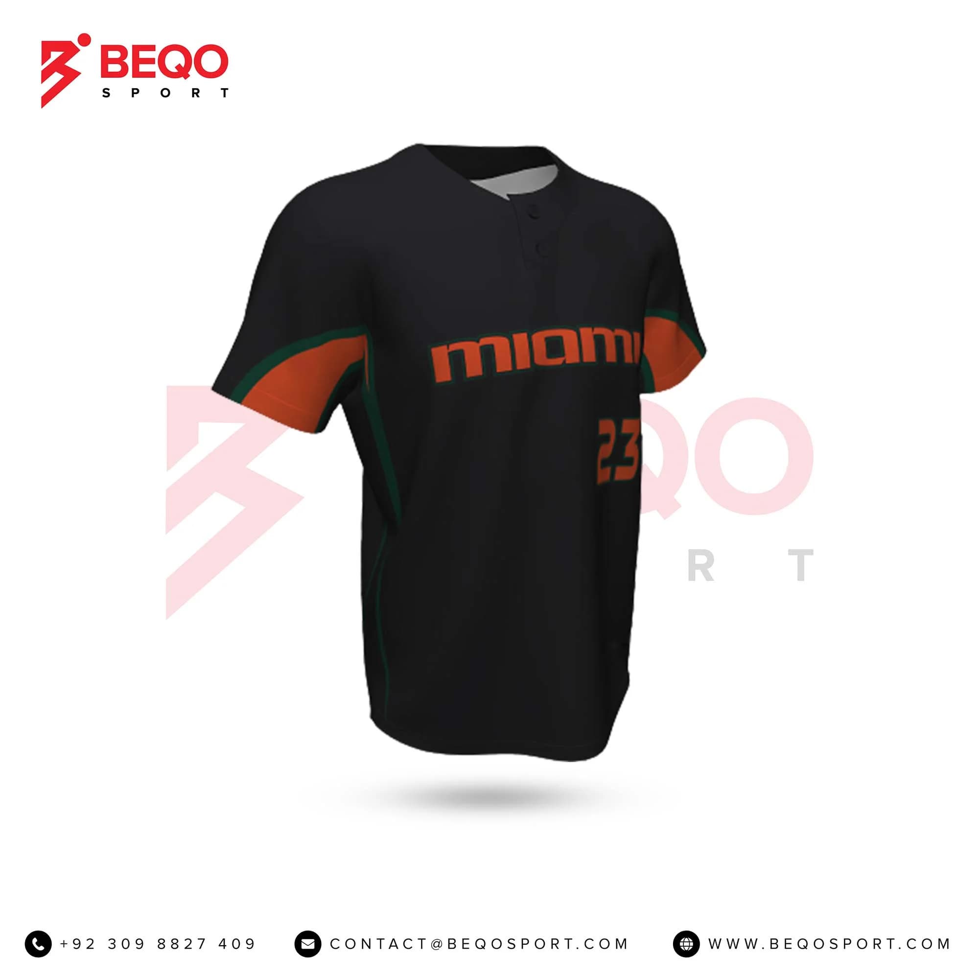 Black Baseball Two Button Jersey