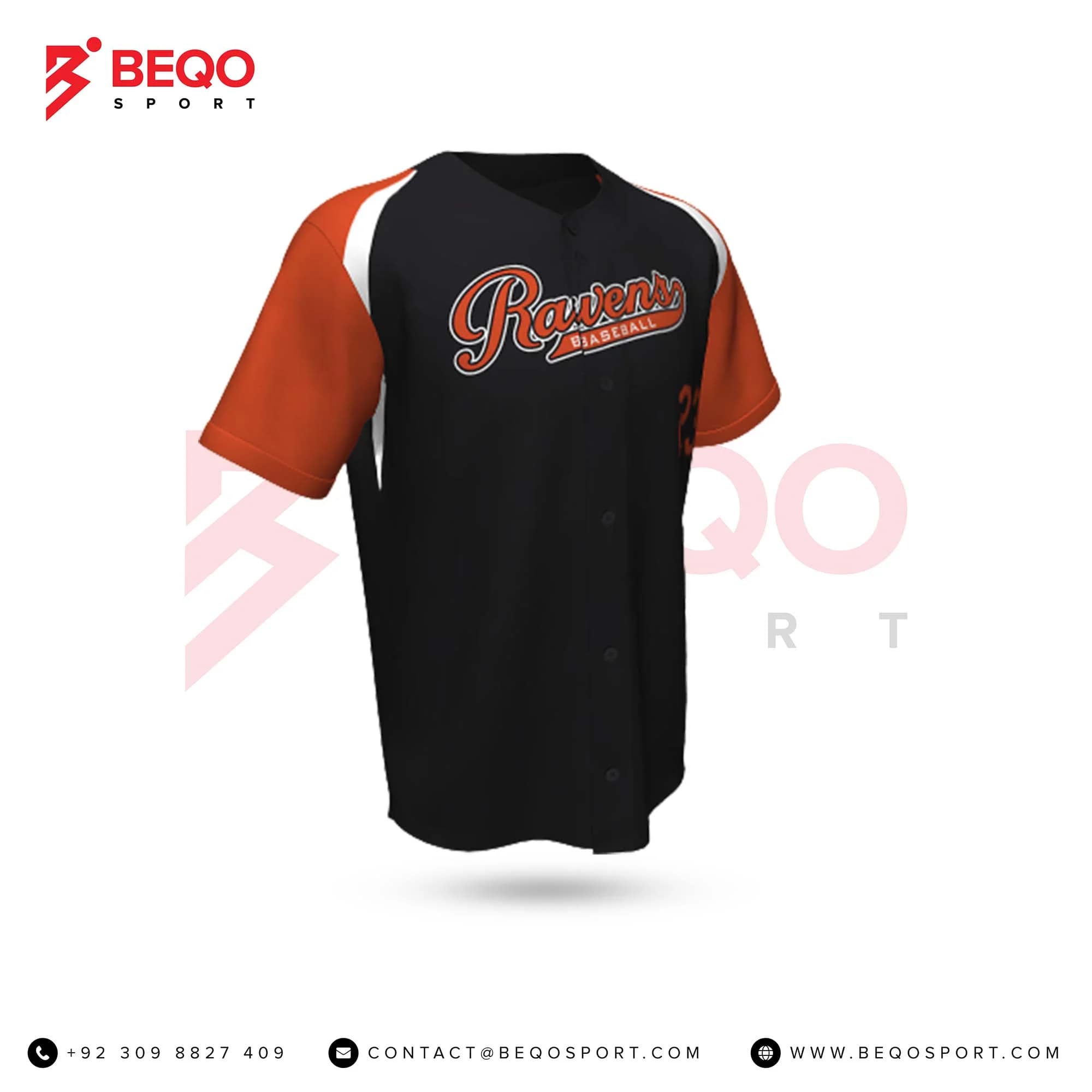 Black Baseball Two Button Jersey