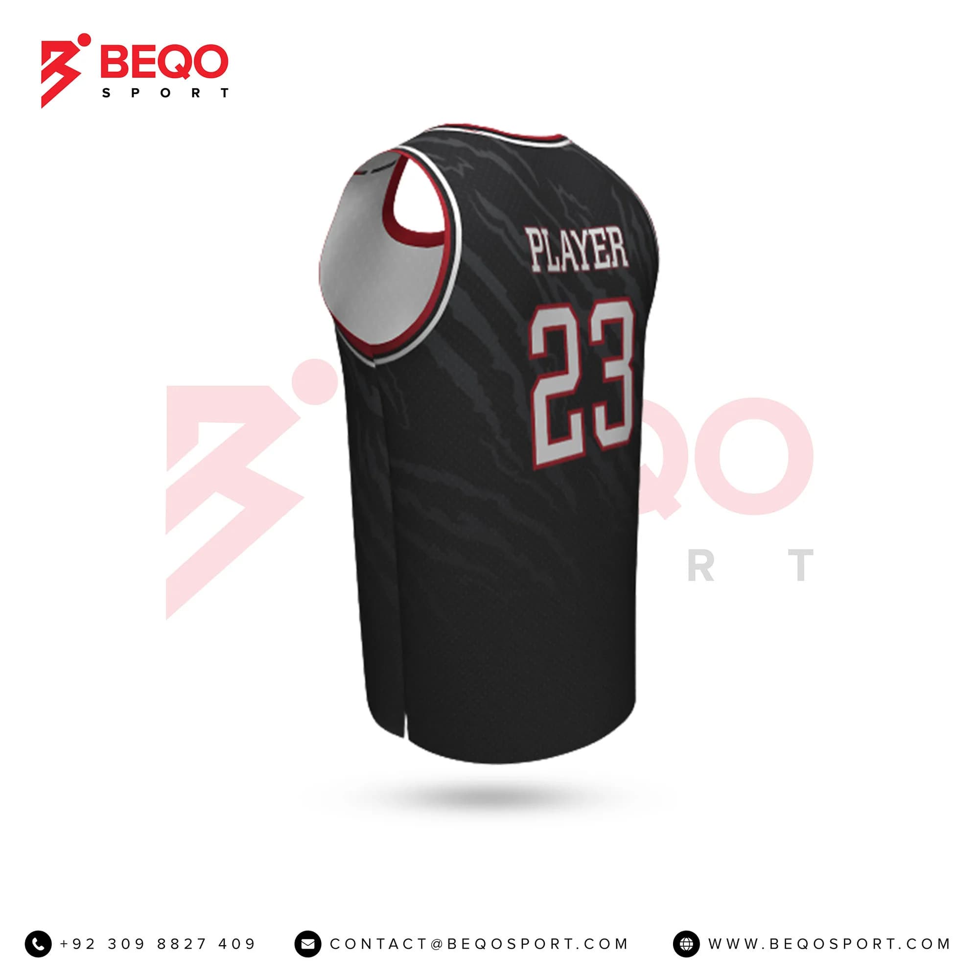 Black Basketball Crew Neck Jersey view 4