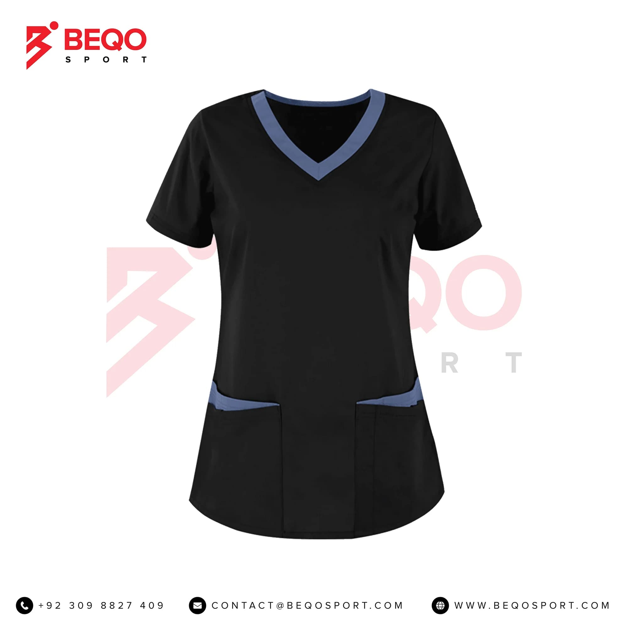 Black V-Neck Scrub
