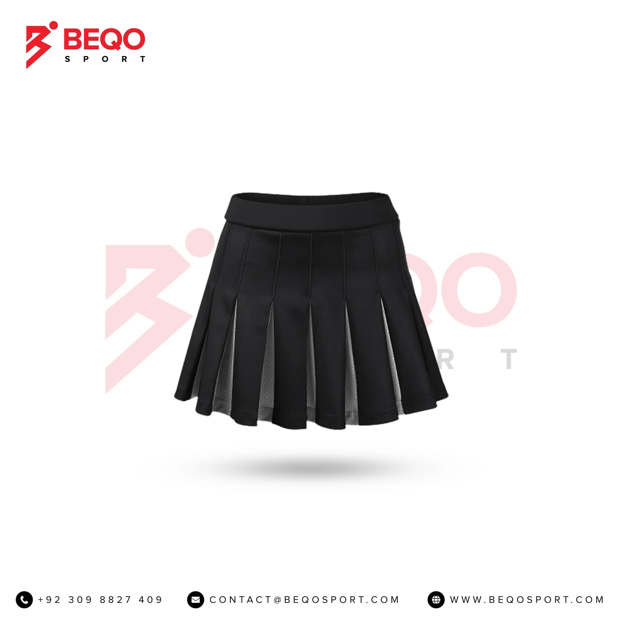 Black and Grey Cheer Pleated Skirt