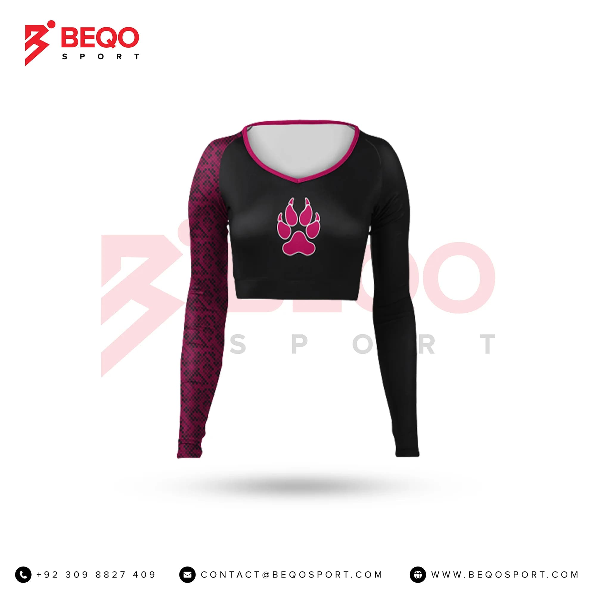 Black and Pink Cheer V-Neck Bodyliner