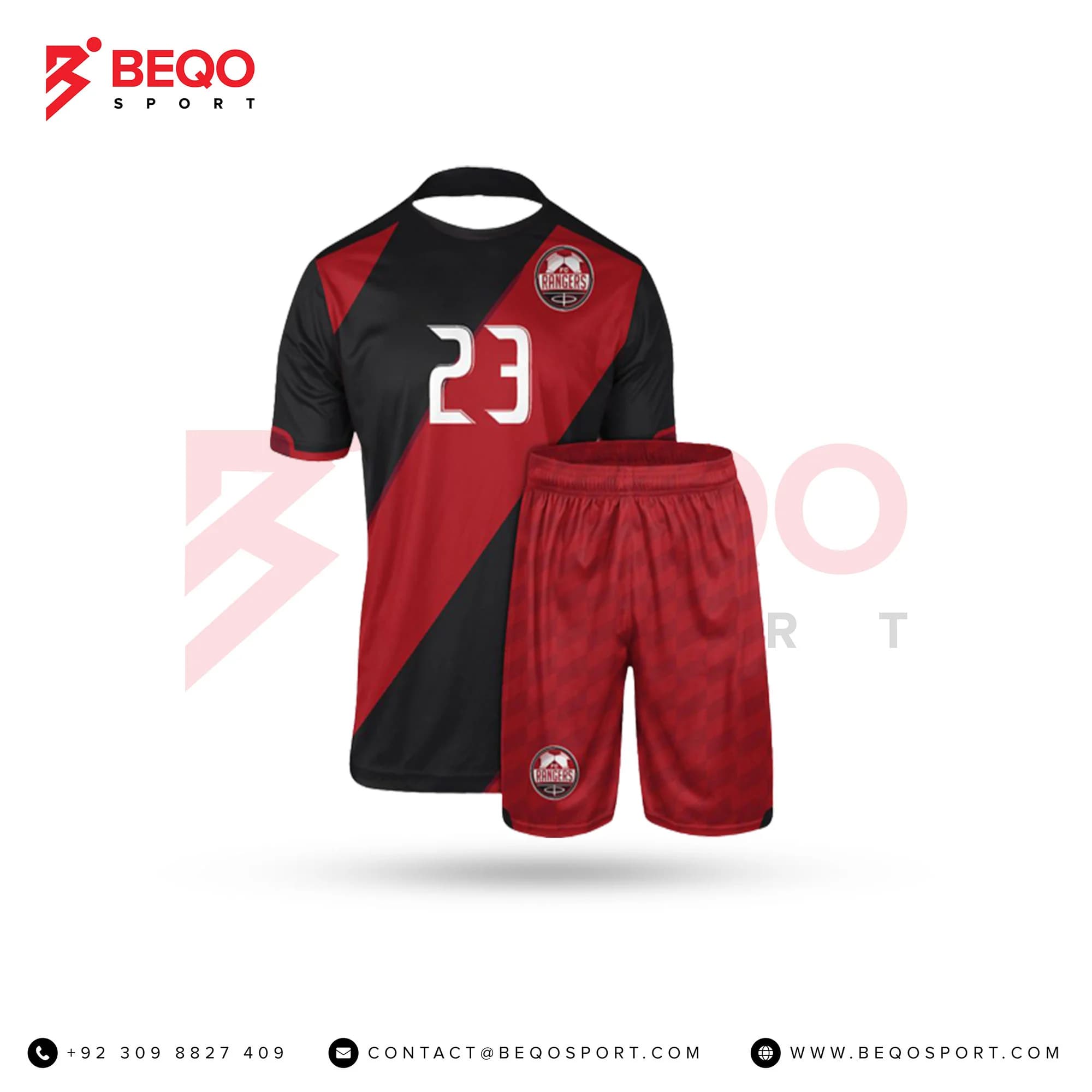 Black and Red Soccer Uniforms