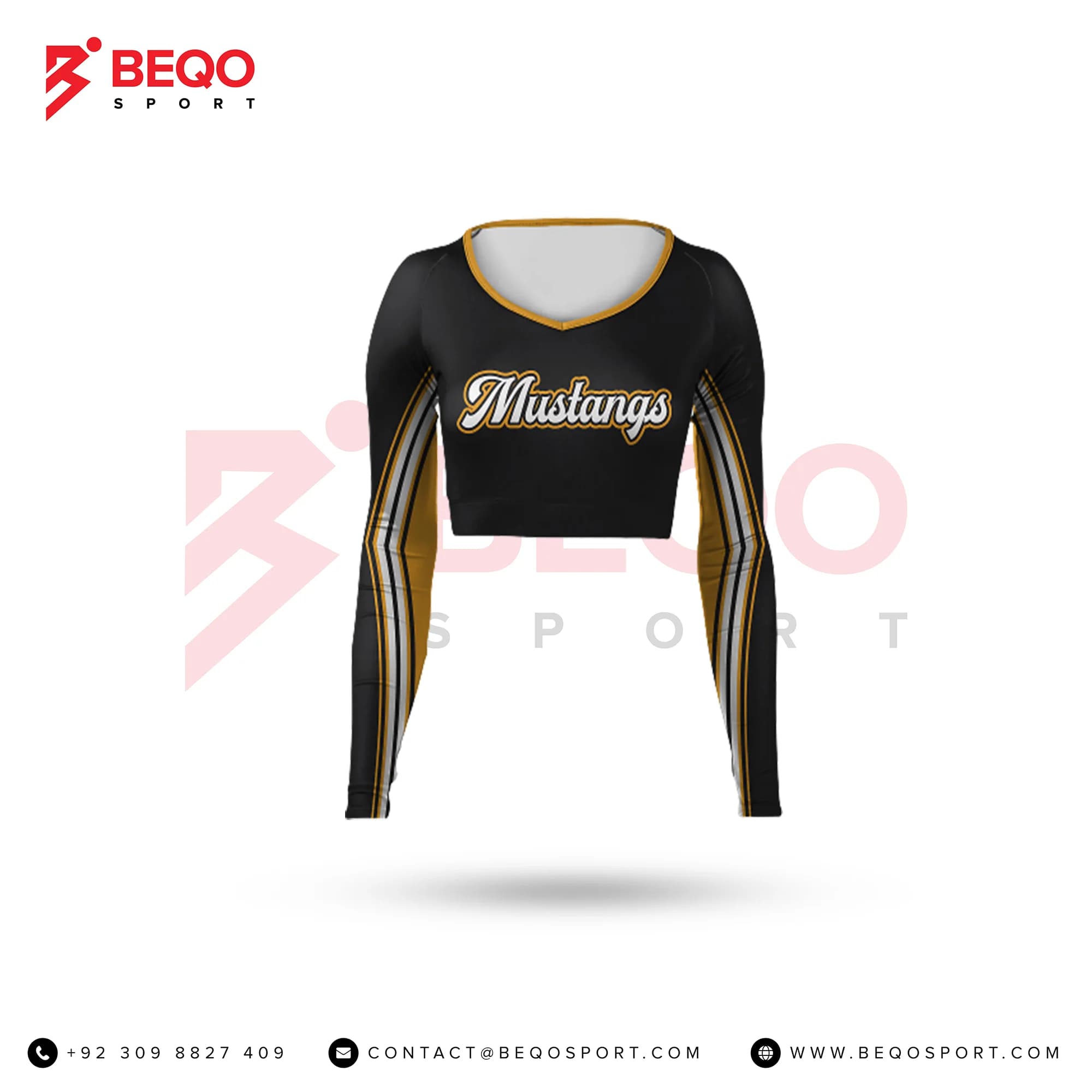 Black and Yellow Cheer V-Neck Bodyliner