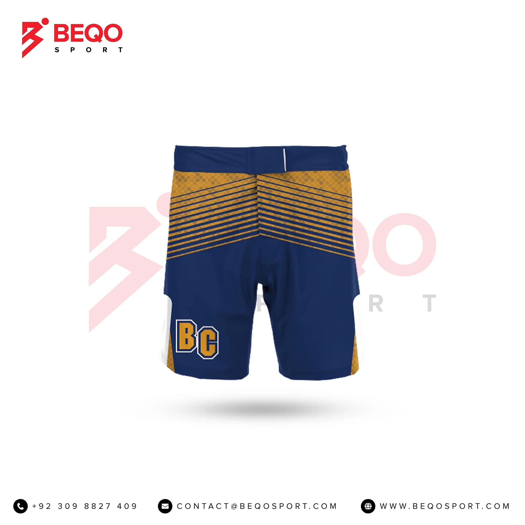 Blue And Golden Wrestling Fight Shorts