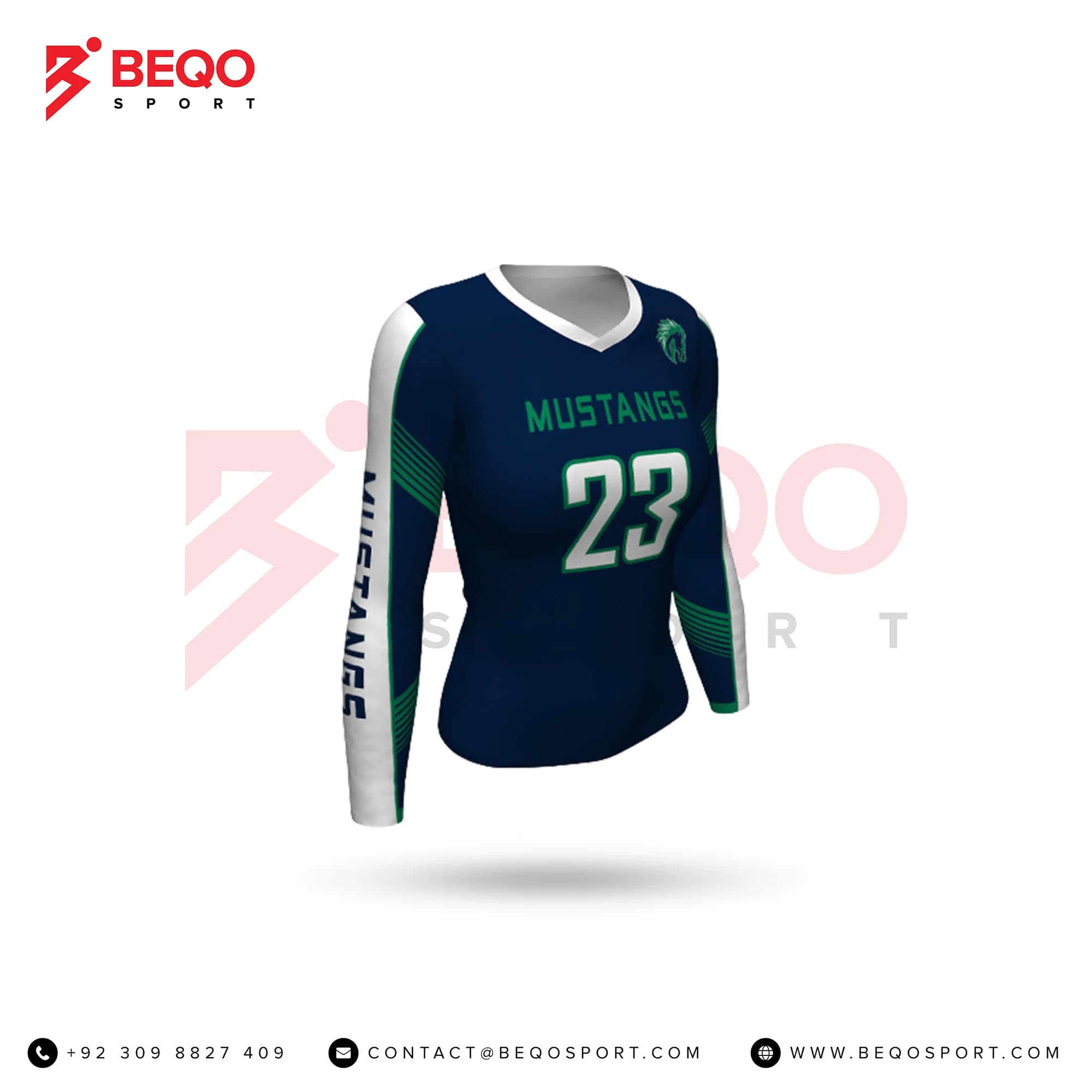 Blue And Green Lining Volleyball Jersey