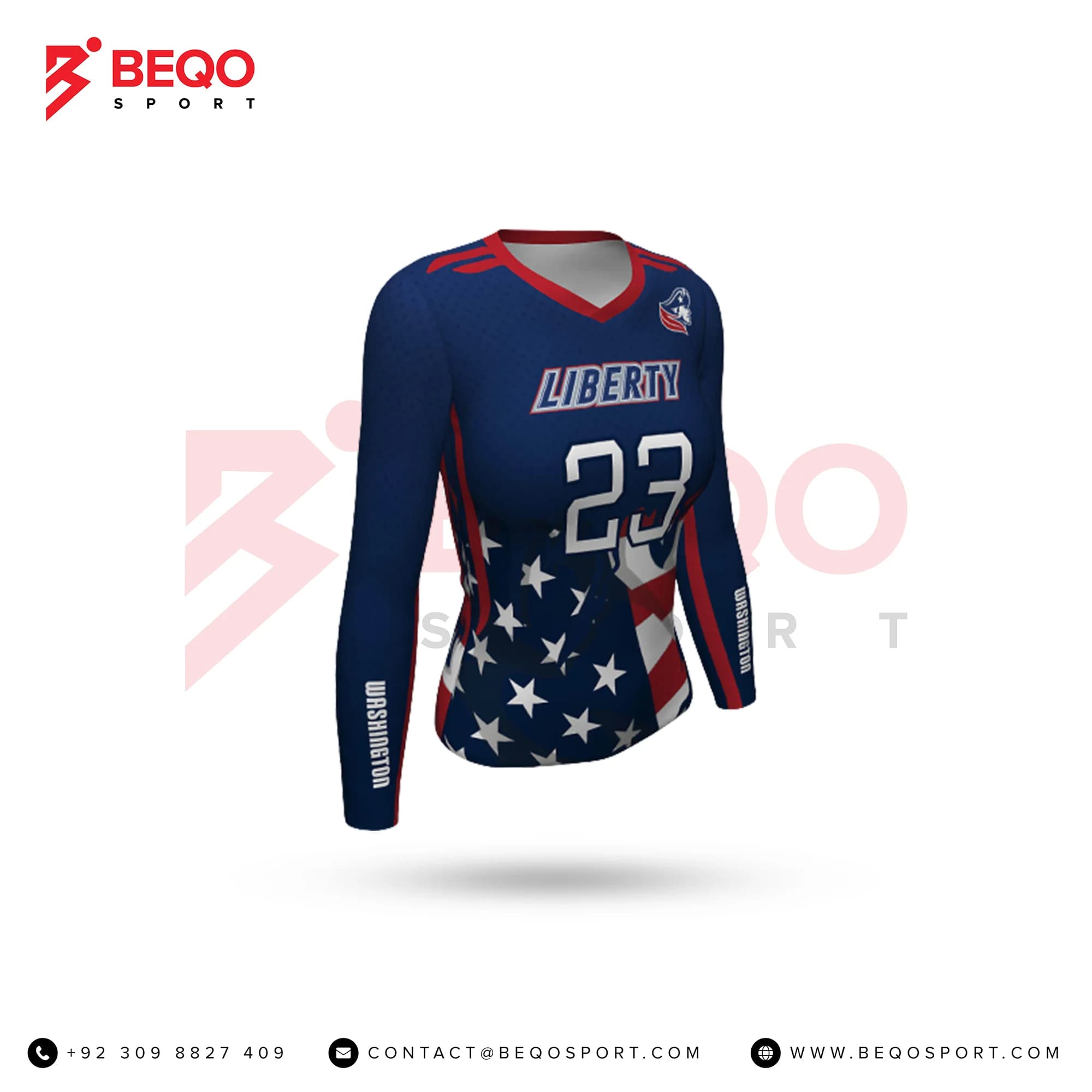 Blue And Red Lines Volleyball Jersey