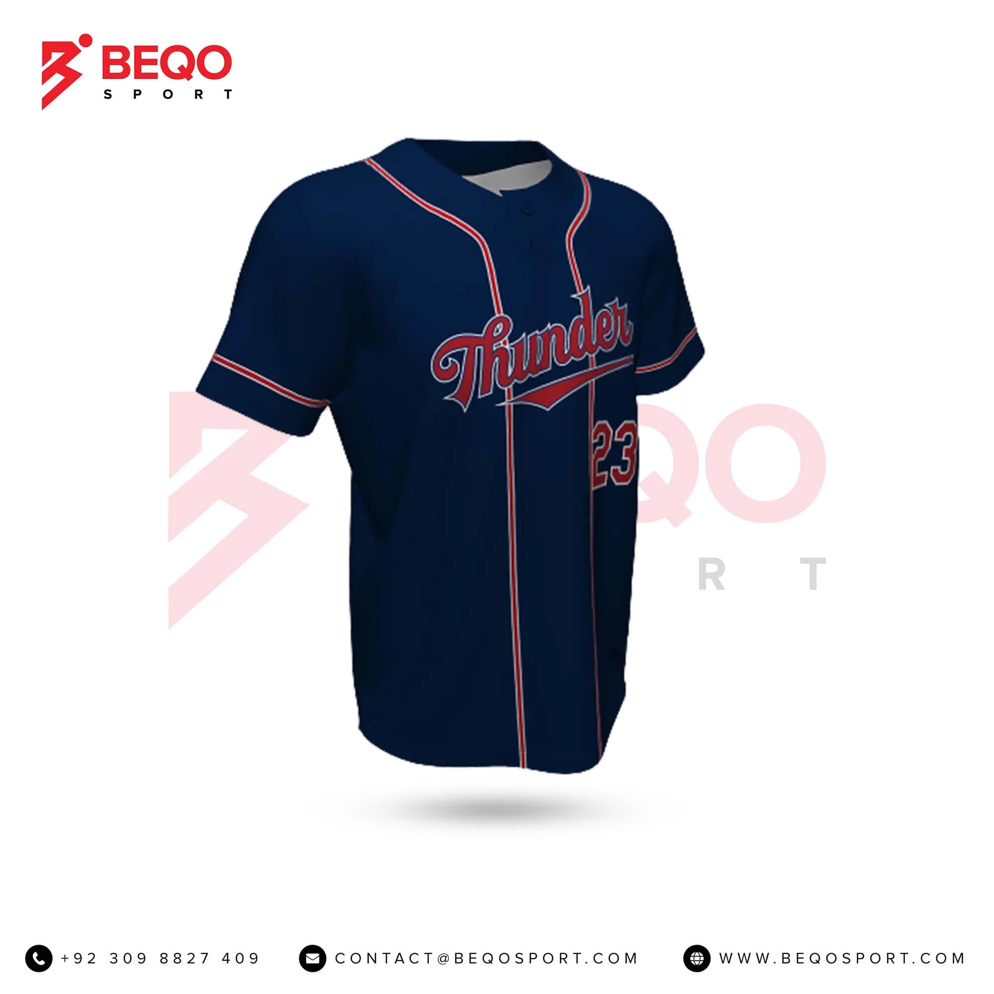 Blue Baseball Two Button Jersey