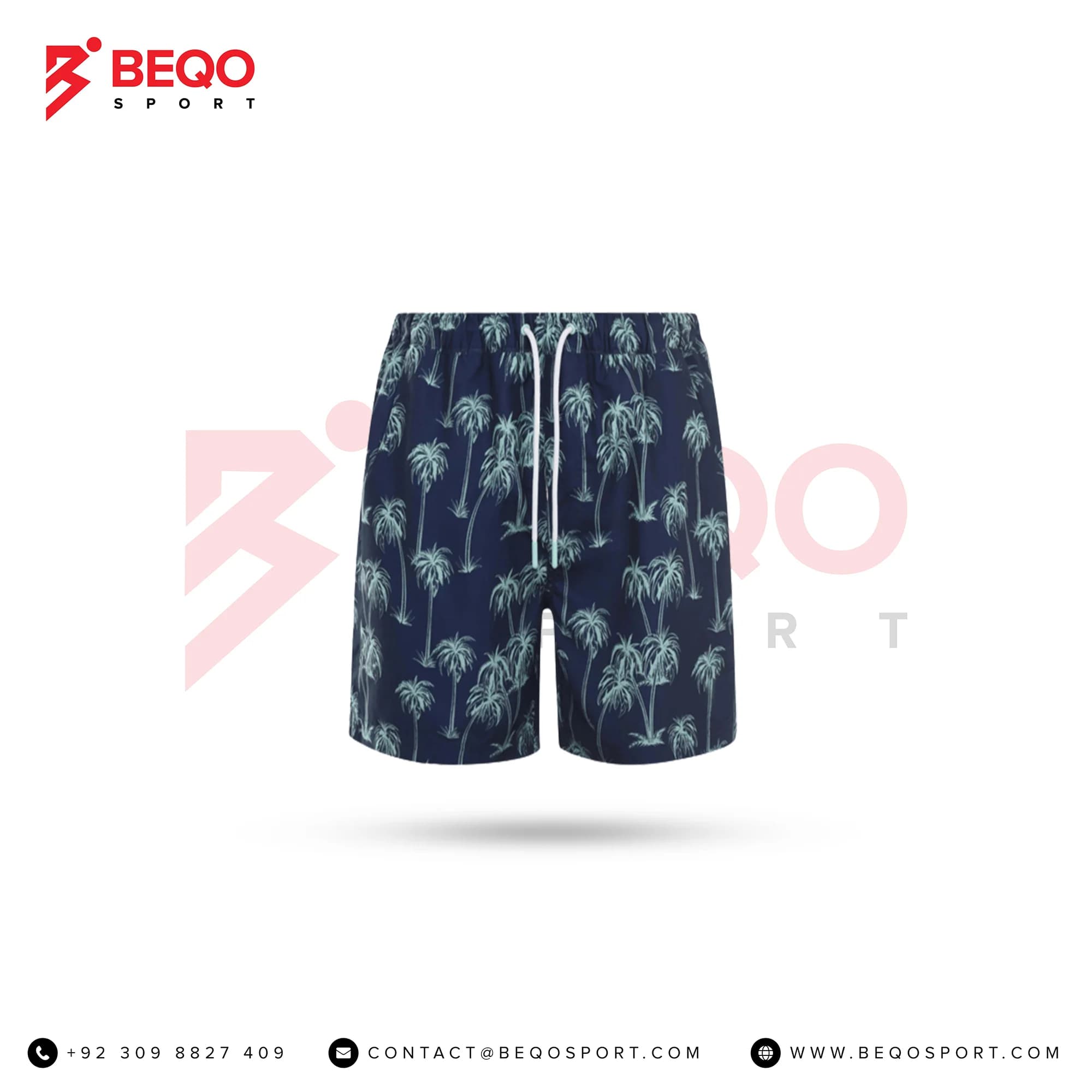 Blue Printed Beach Short
