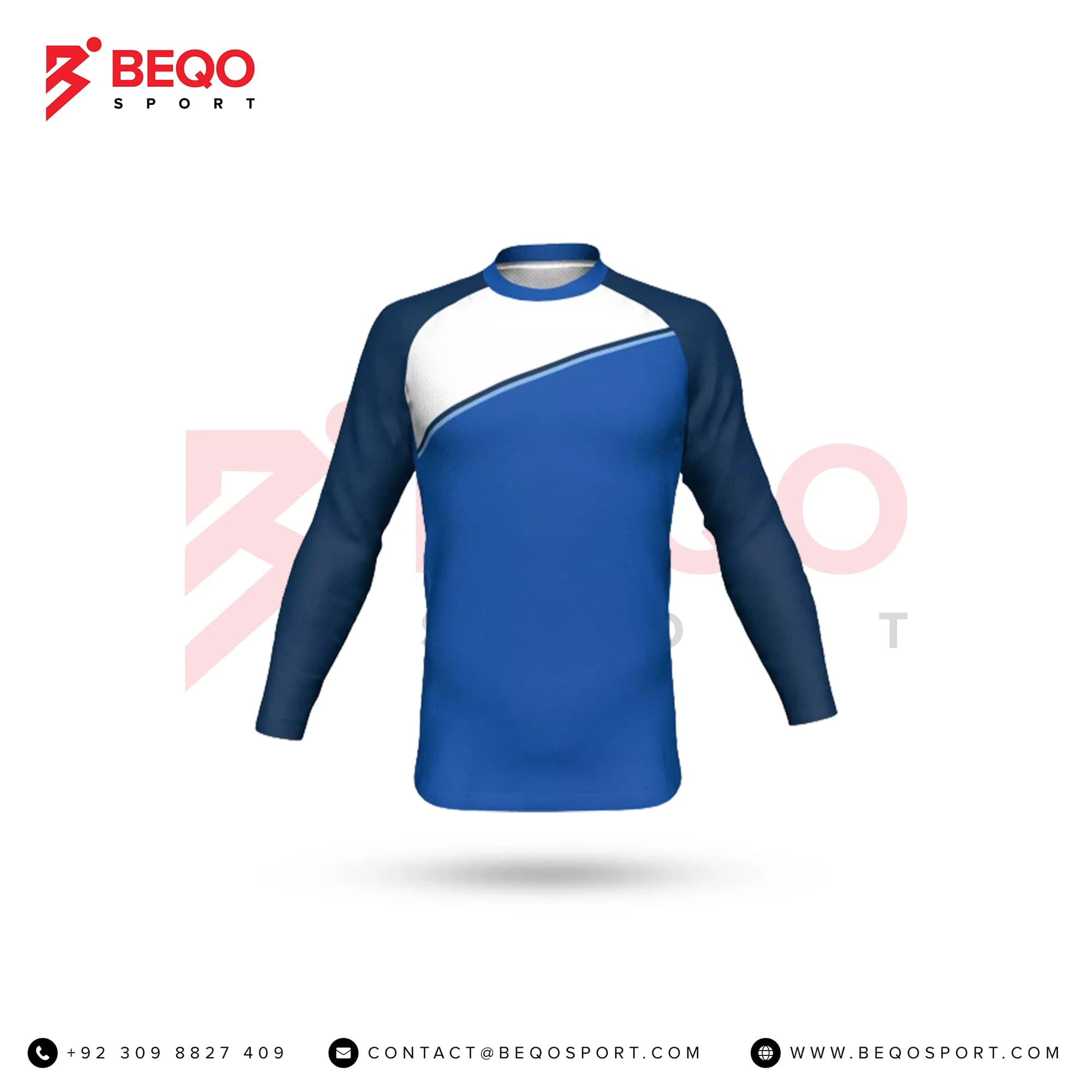 Blue White Navy Full Sleeve Rashguard