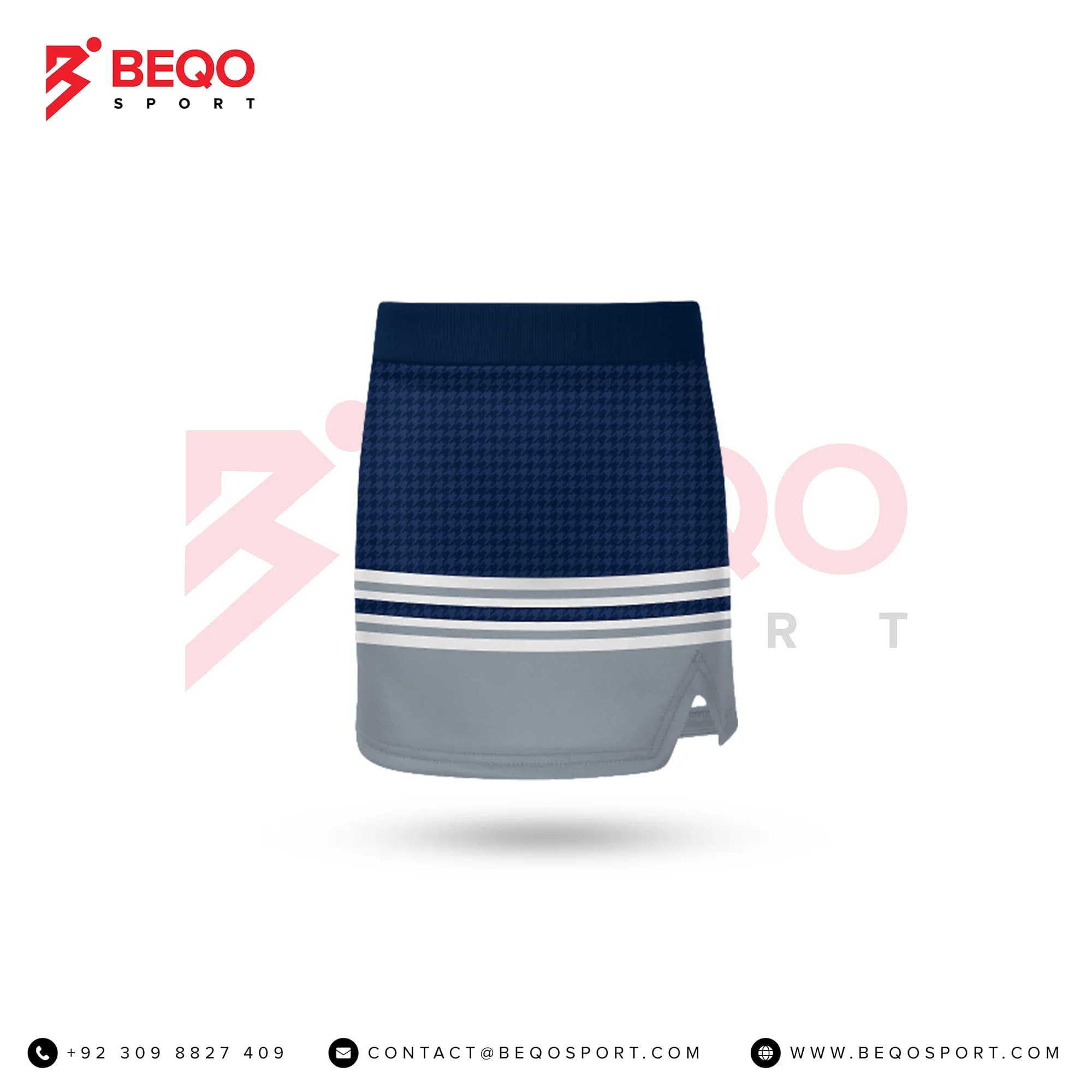 Blue and Grey Cheer V-Notch Skirt