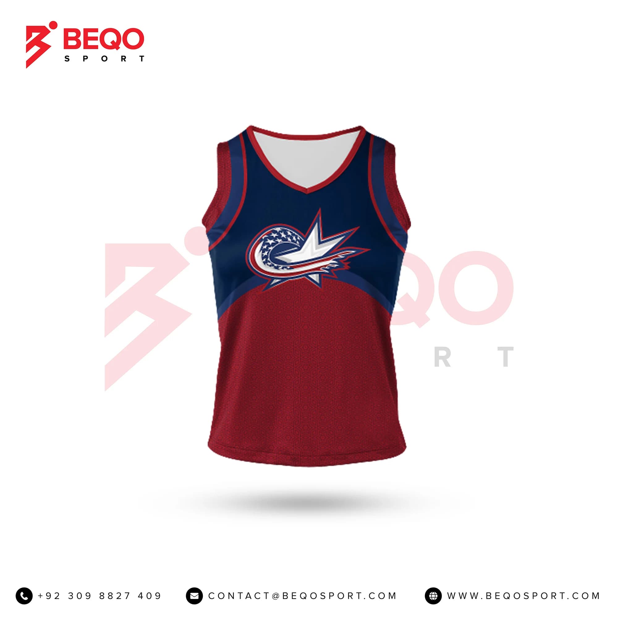 Blue and Red Cheer Sleeveless Shell