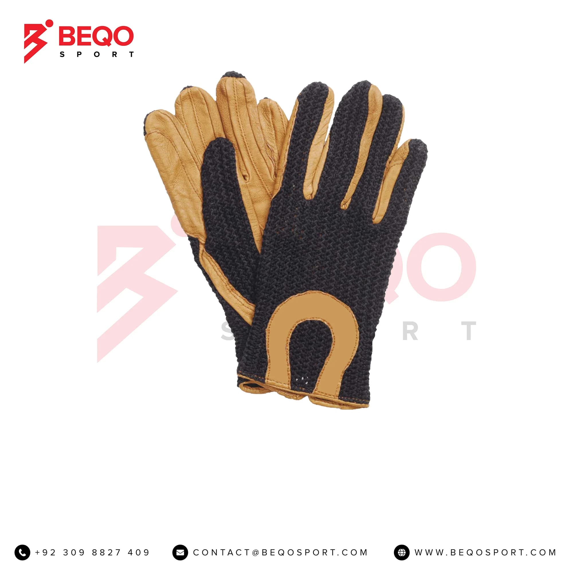 Brown And Black Horse Riding Gloves
