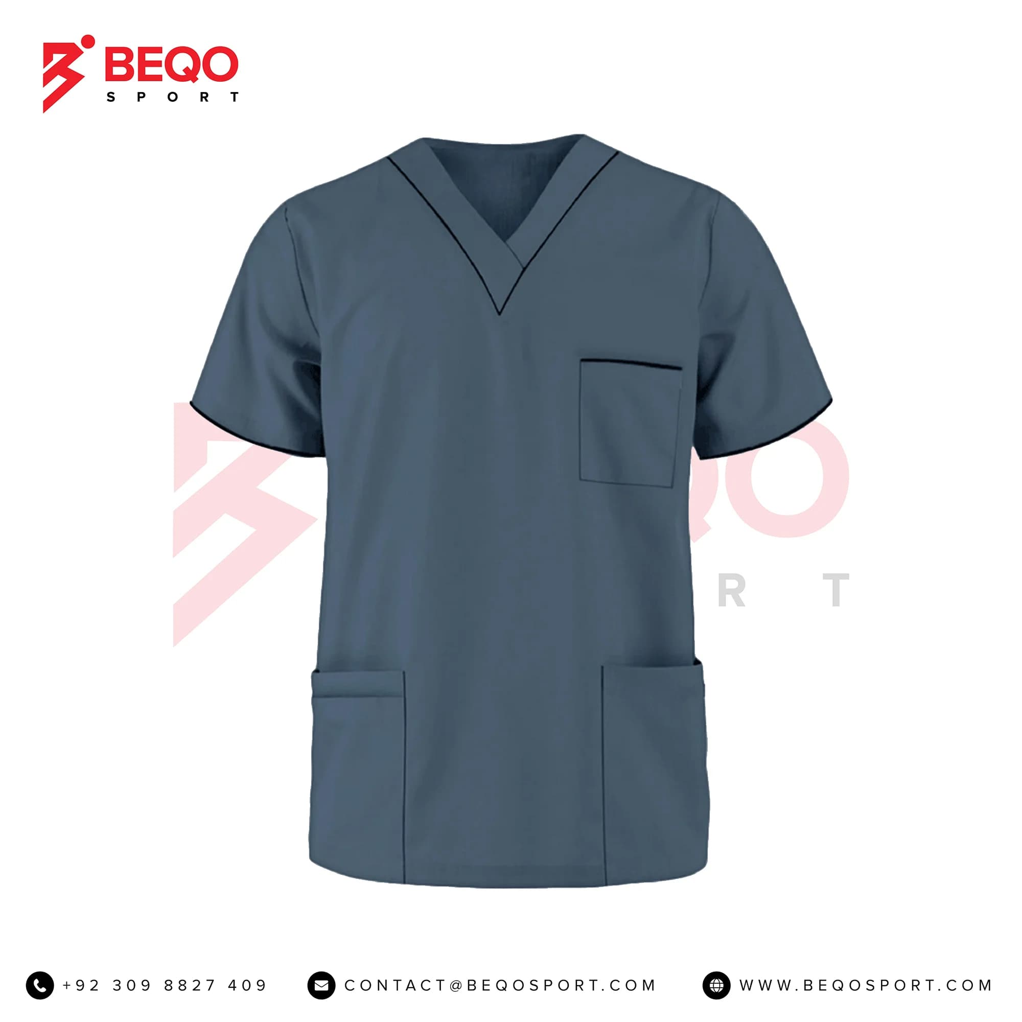 Dark Grey V-Neck Scrub