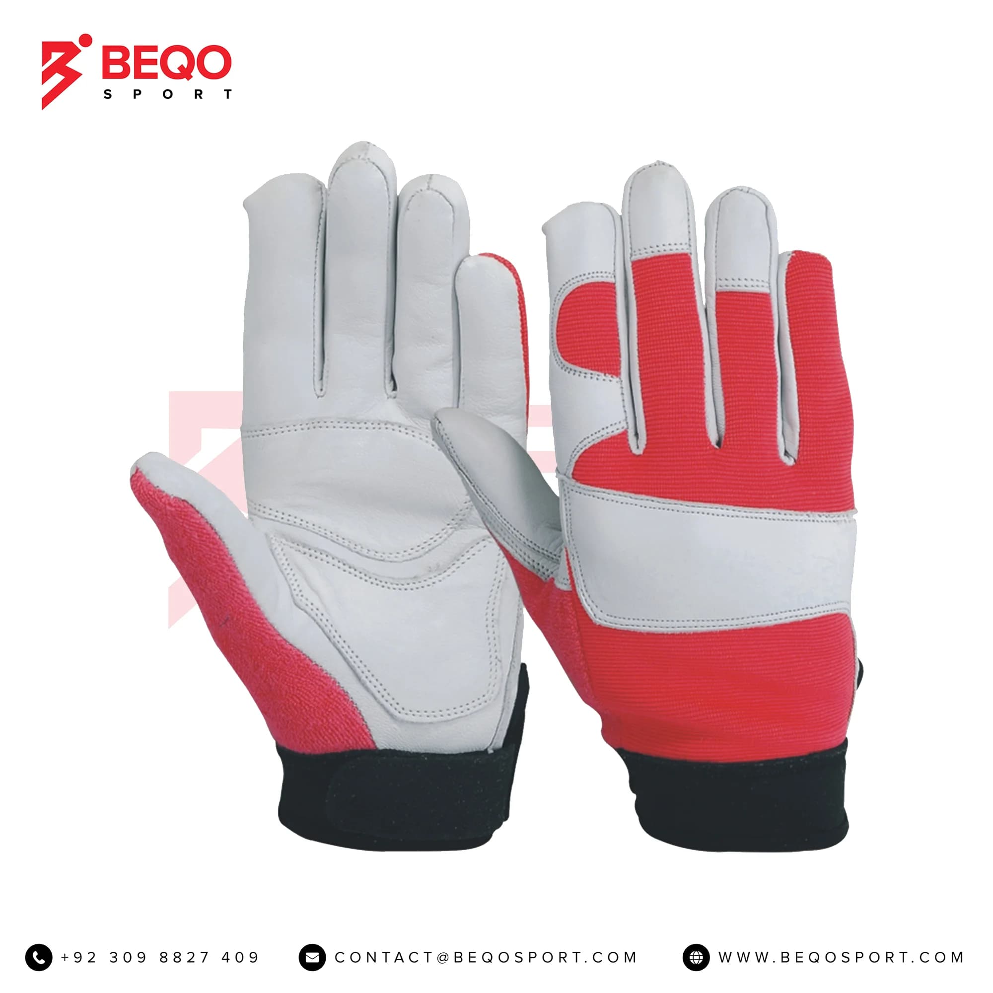 Grey And Red Working Gloves