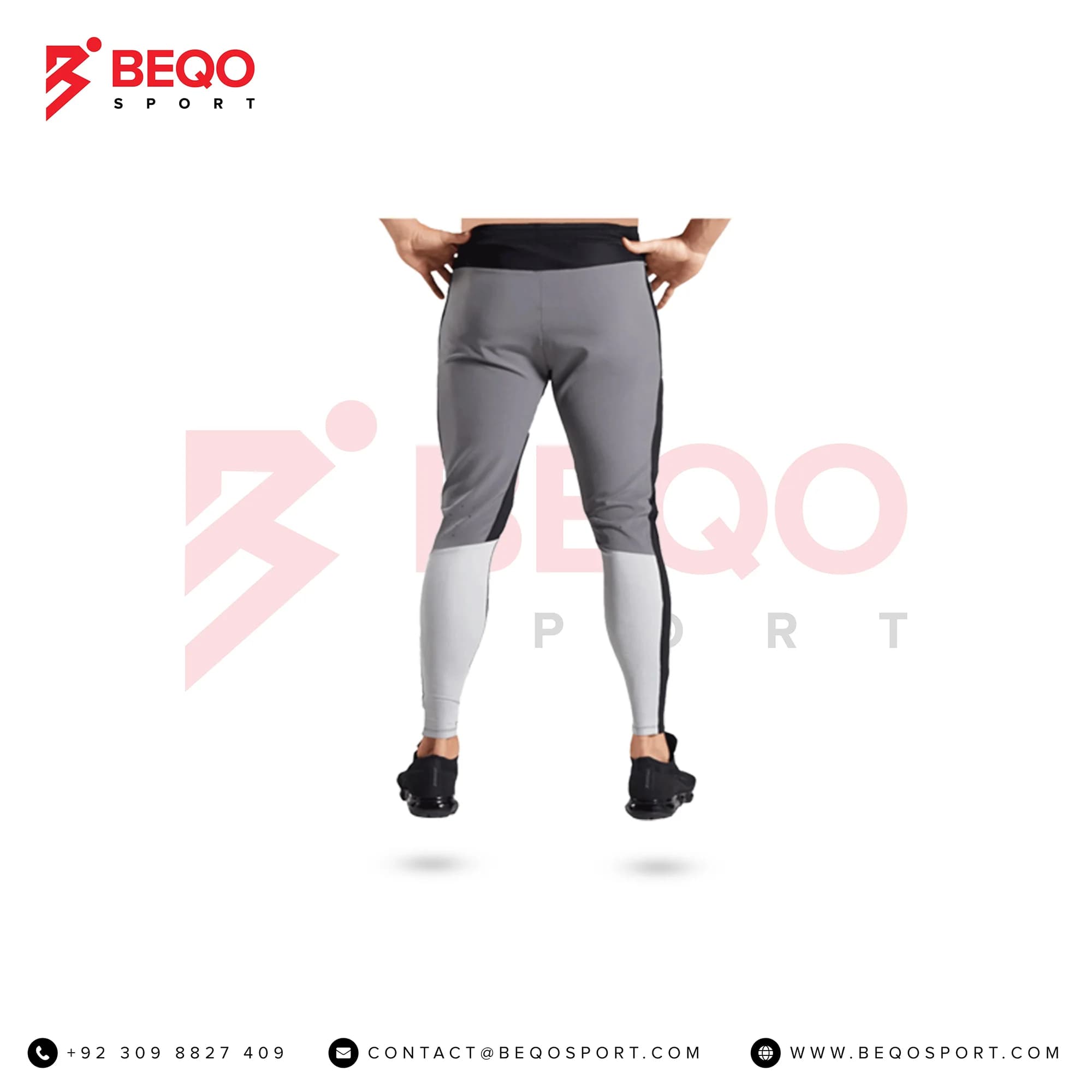 Grey and Black Fitness Trouser view 2
