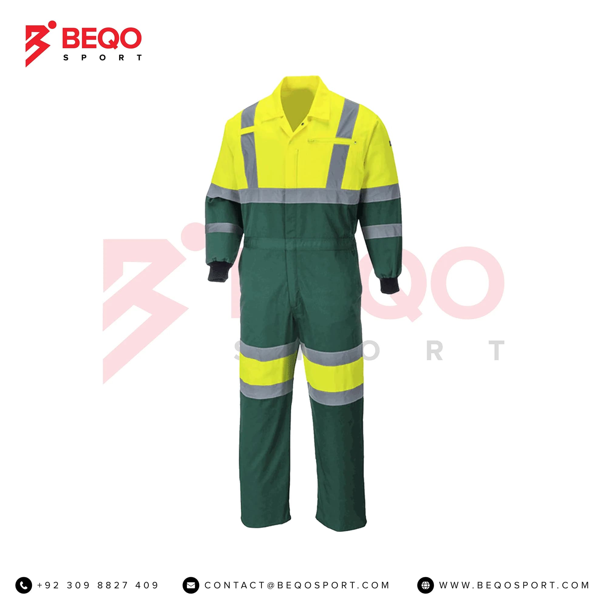 Hi-Vis Quilted Coverall with Rib Cuffs