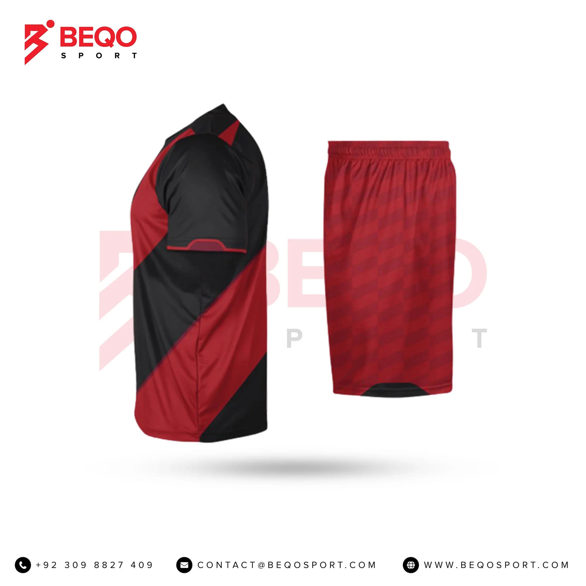 Black and Red Soccer Uniforms view 3