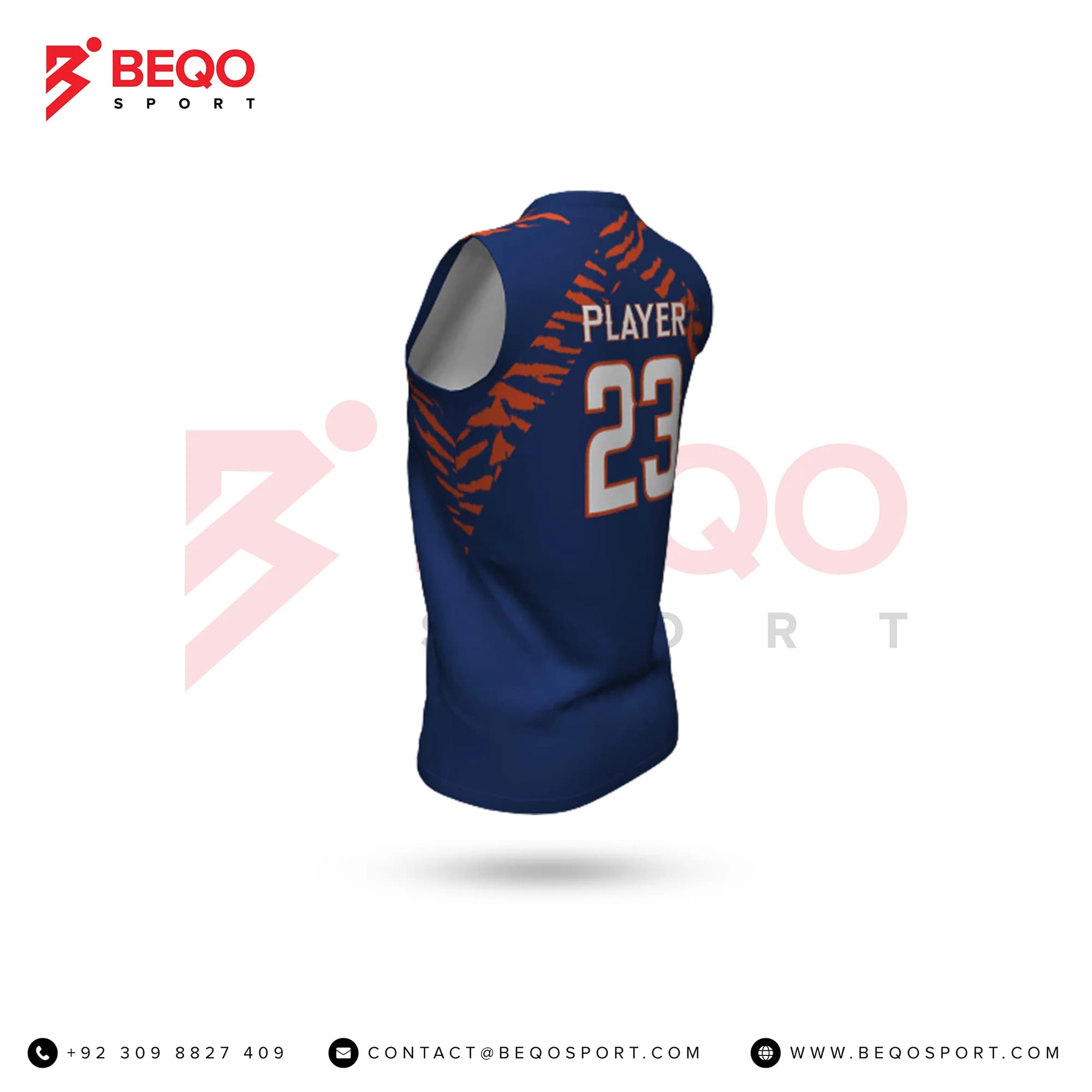 Blue And Orange Softball Jersey view 3