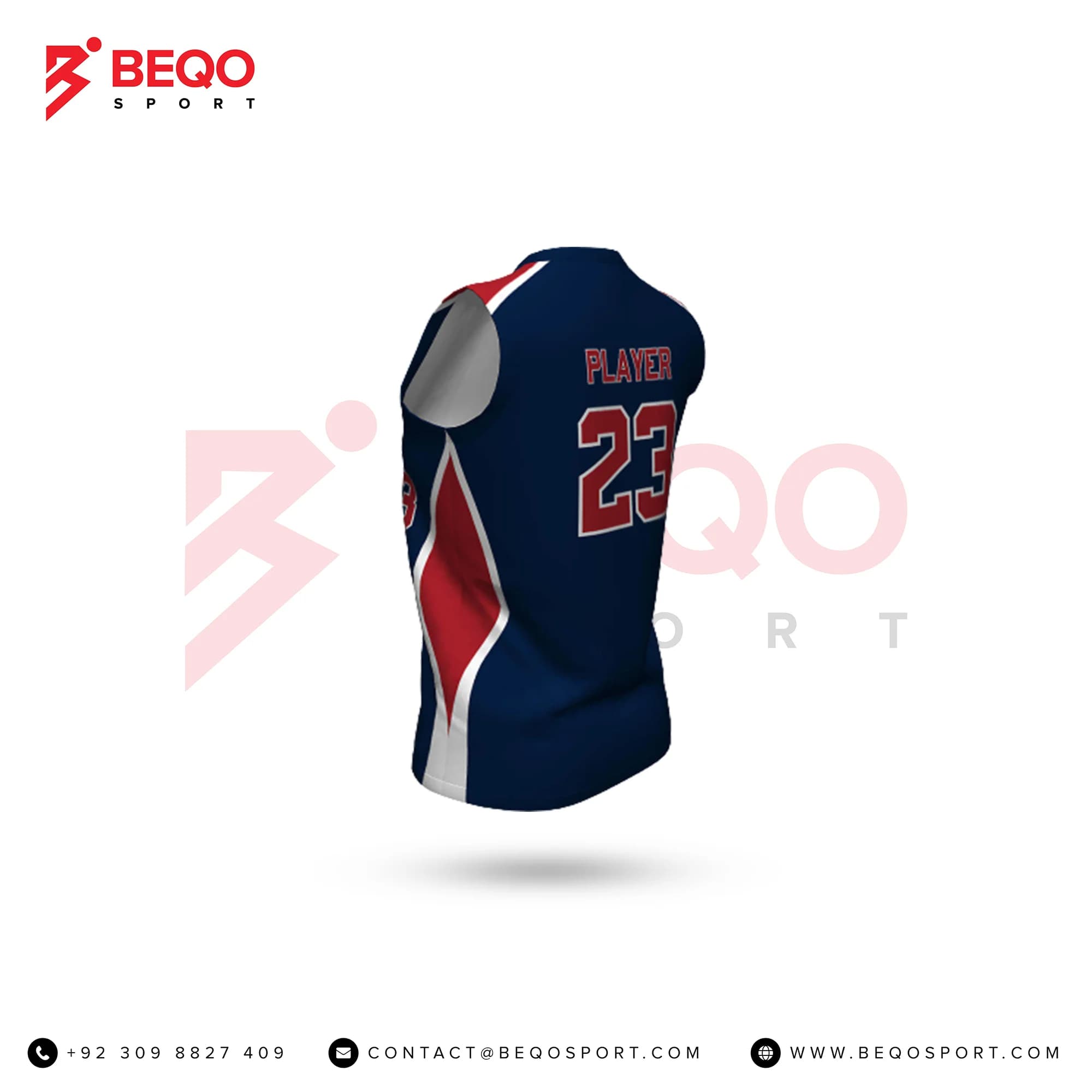 Blue And Red Softball Jersey view 4