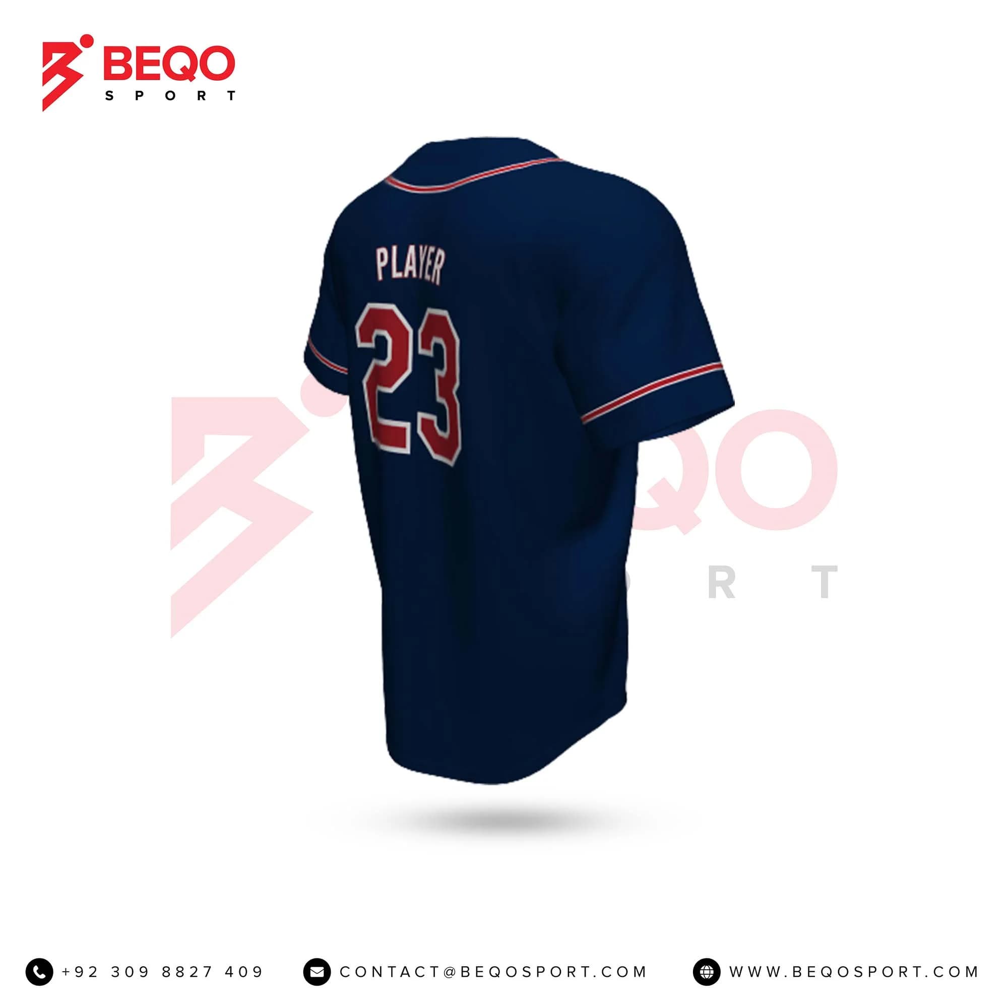 Blue Baseball Two Button Jersey view 3