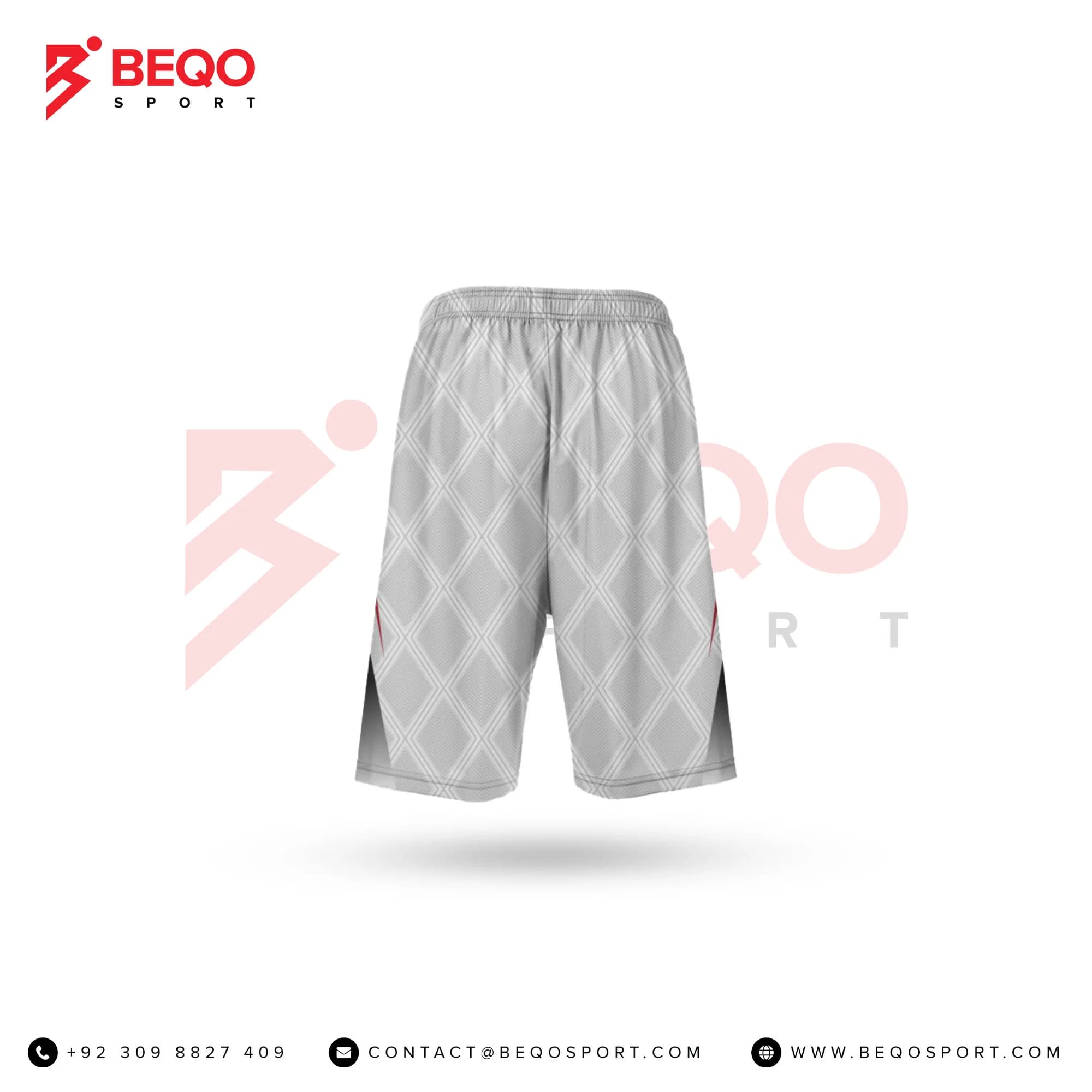 Grey And Red Line Lacrosse Shorts view 4