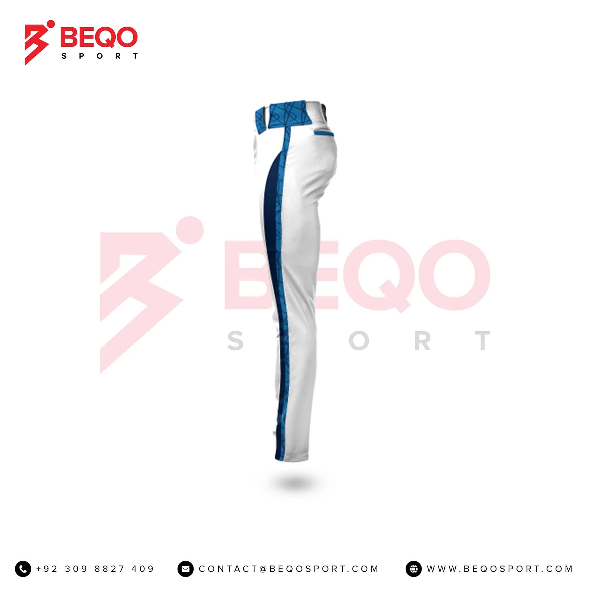 SkyBlue and White Baseball Pants view 3