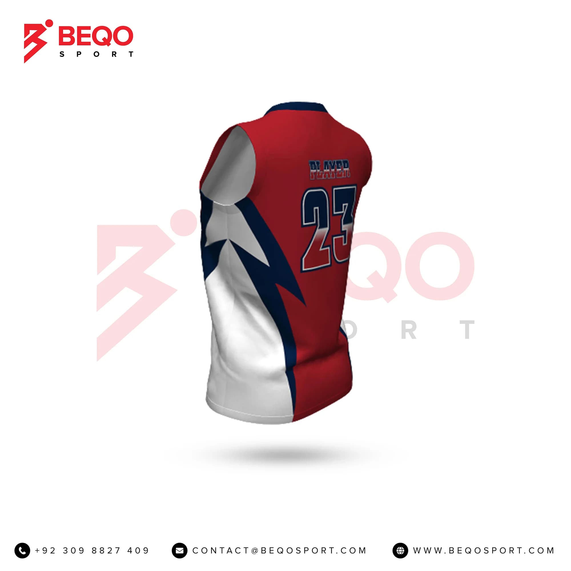 White And Red Softball Jersey view 3