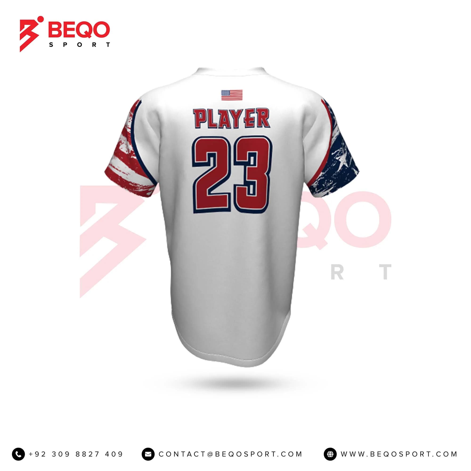 White Baseball V-Neck Jersey view 3