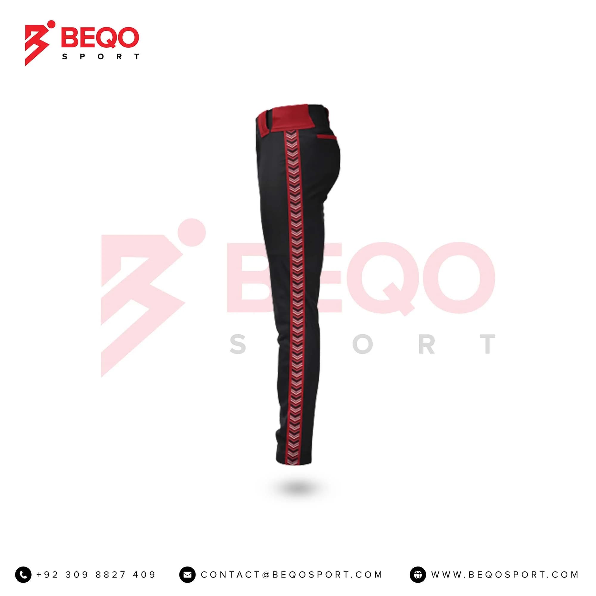 Men's Black Full Length Baseball Pants