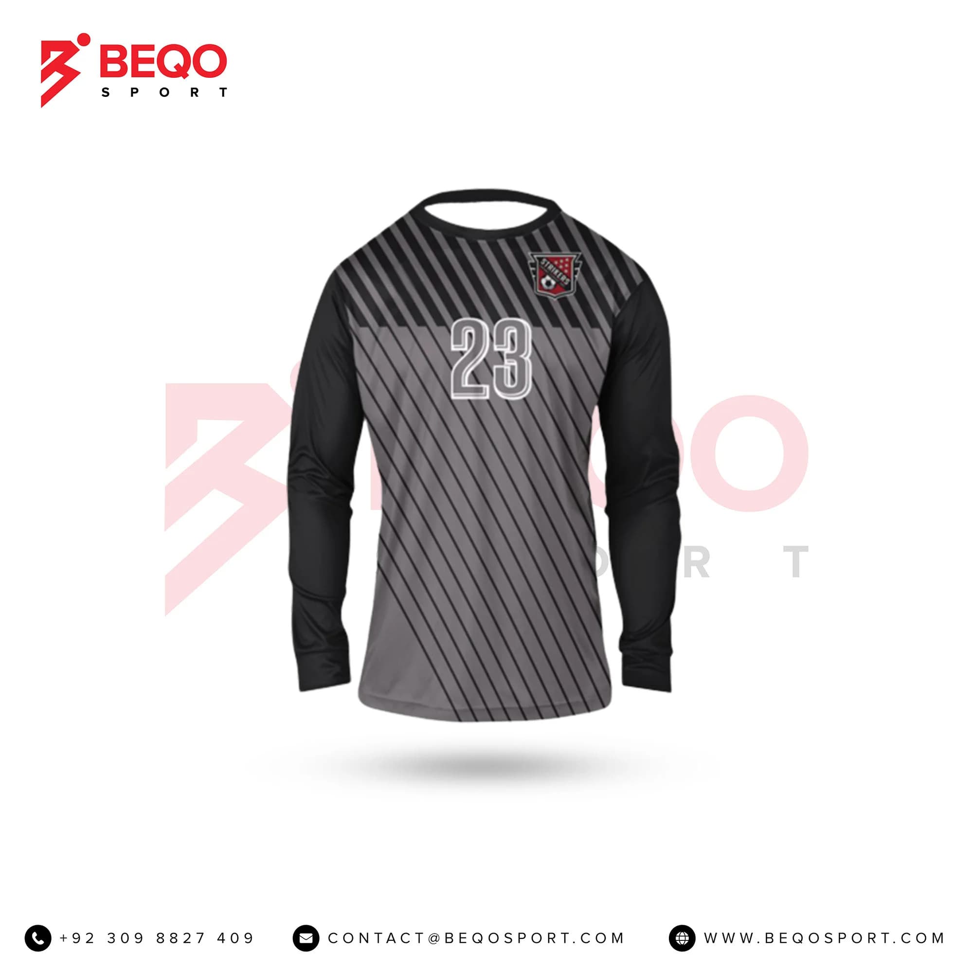 Men's Black and Grey Goal Keeper Jerseys