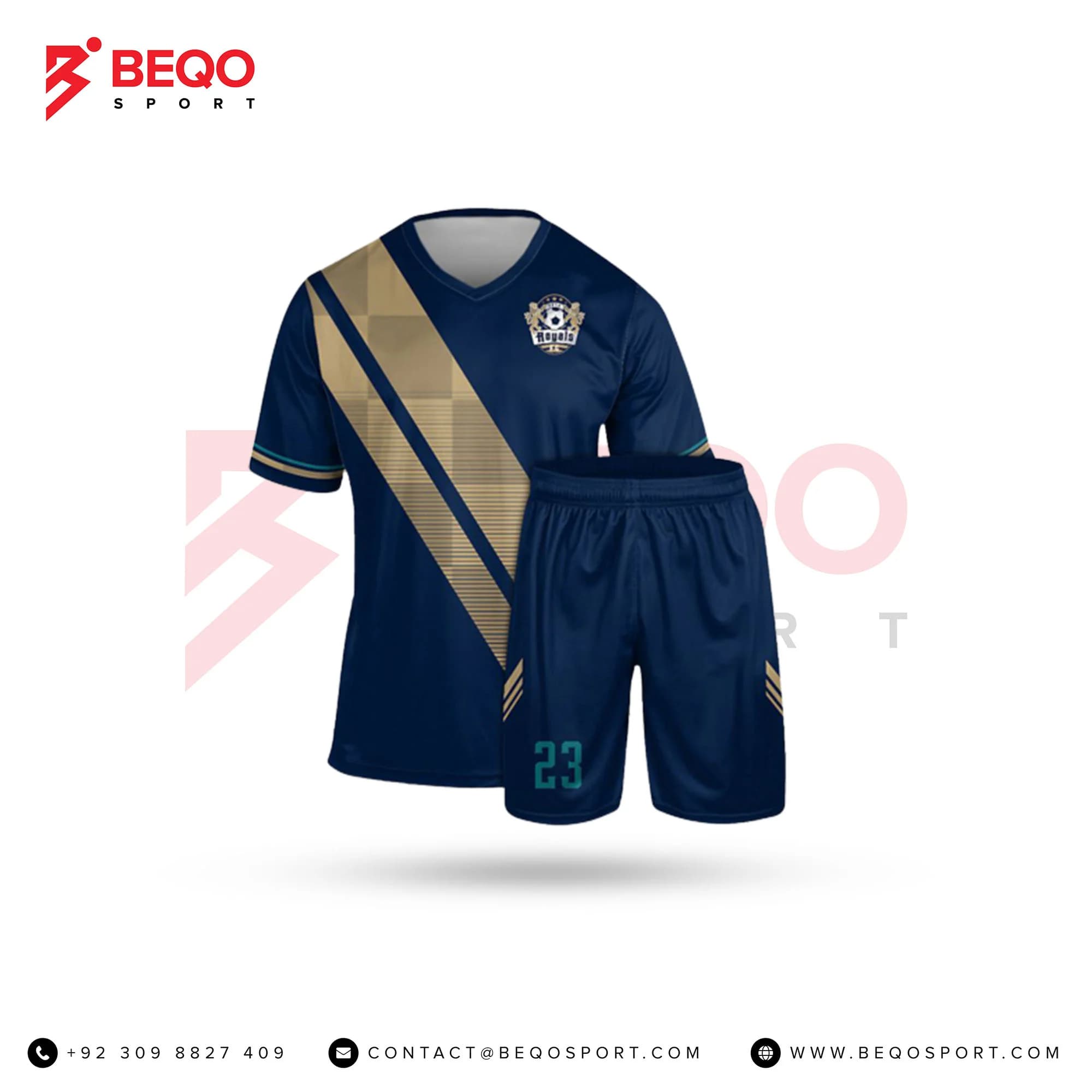 Men's Blue Sublimated Soccer Uniforms