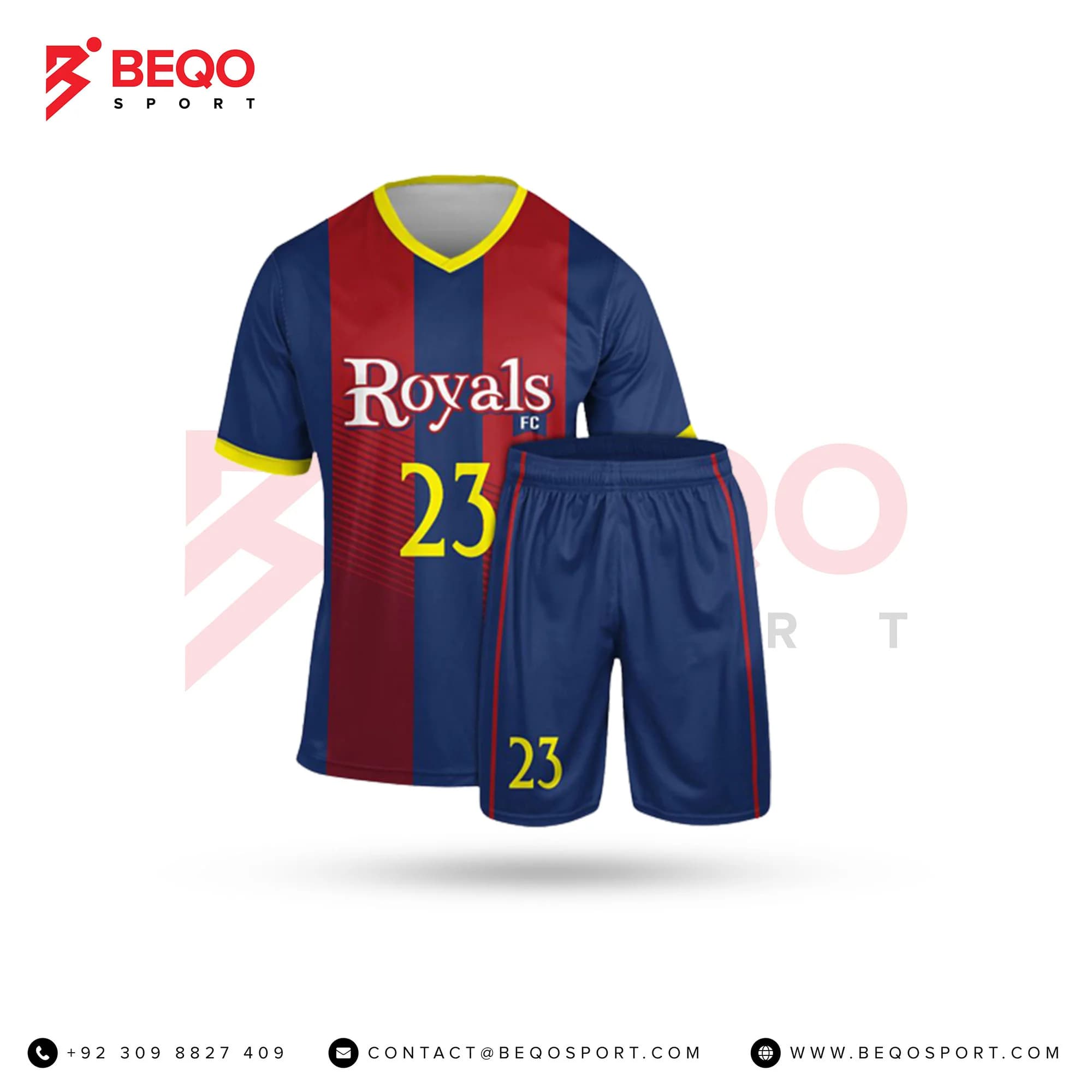 Men's NavyBlue and Red Soccer Uniforms