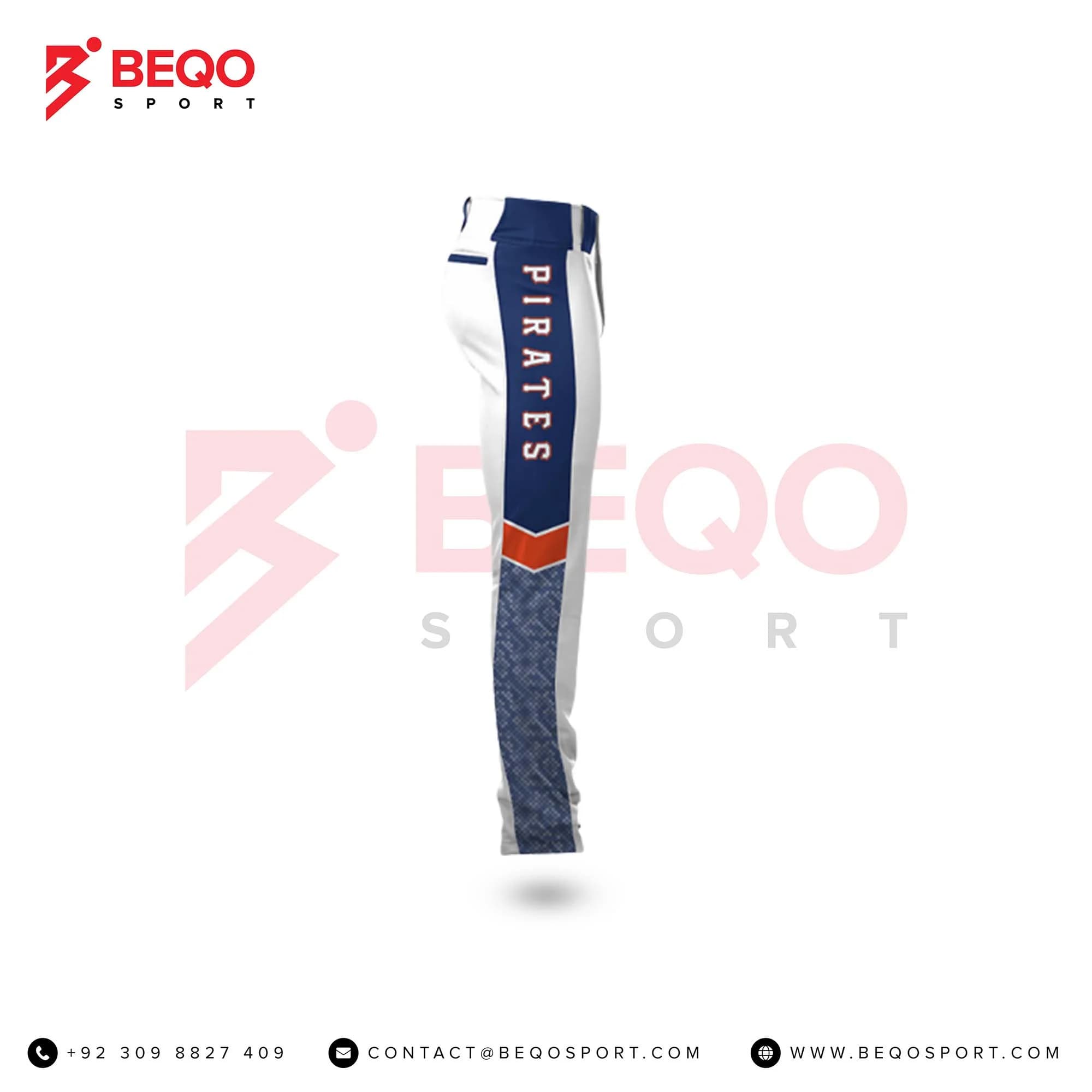 Men's White Full Length Baseball Pants